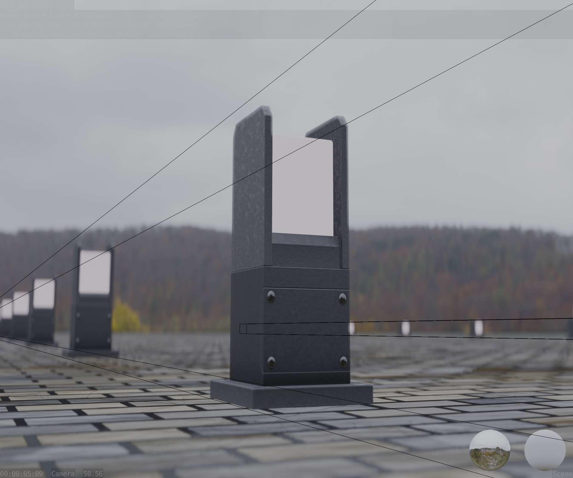 Street Light 8 Bollard 350mm Basic Version 1 Low-poly 3D model_52