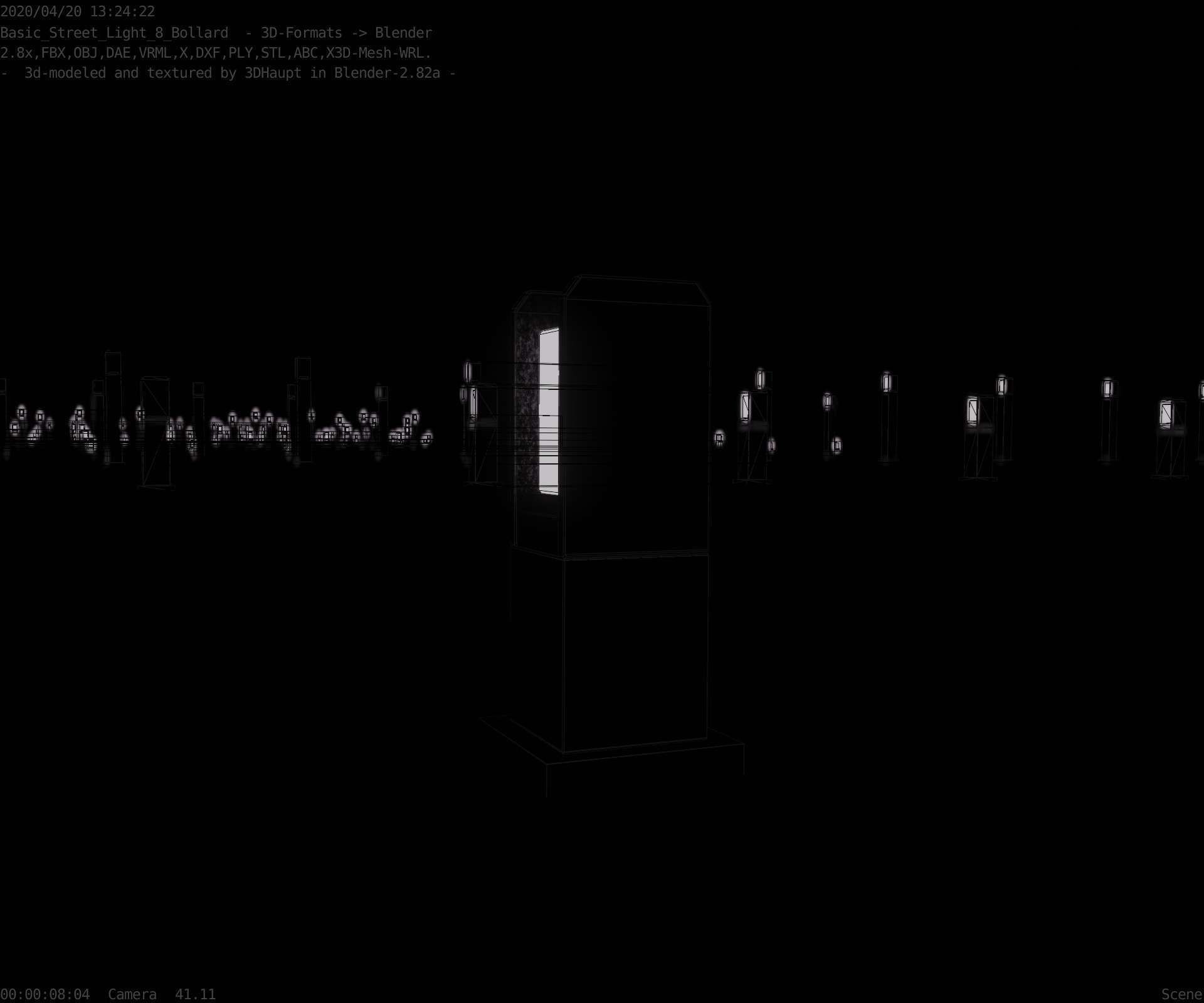 Street Light 8 Bollard 350mm Basic Version 1 Low-poly 3D model_96