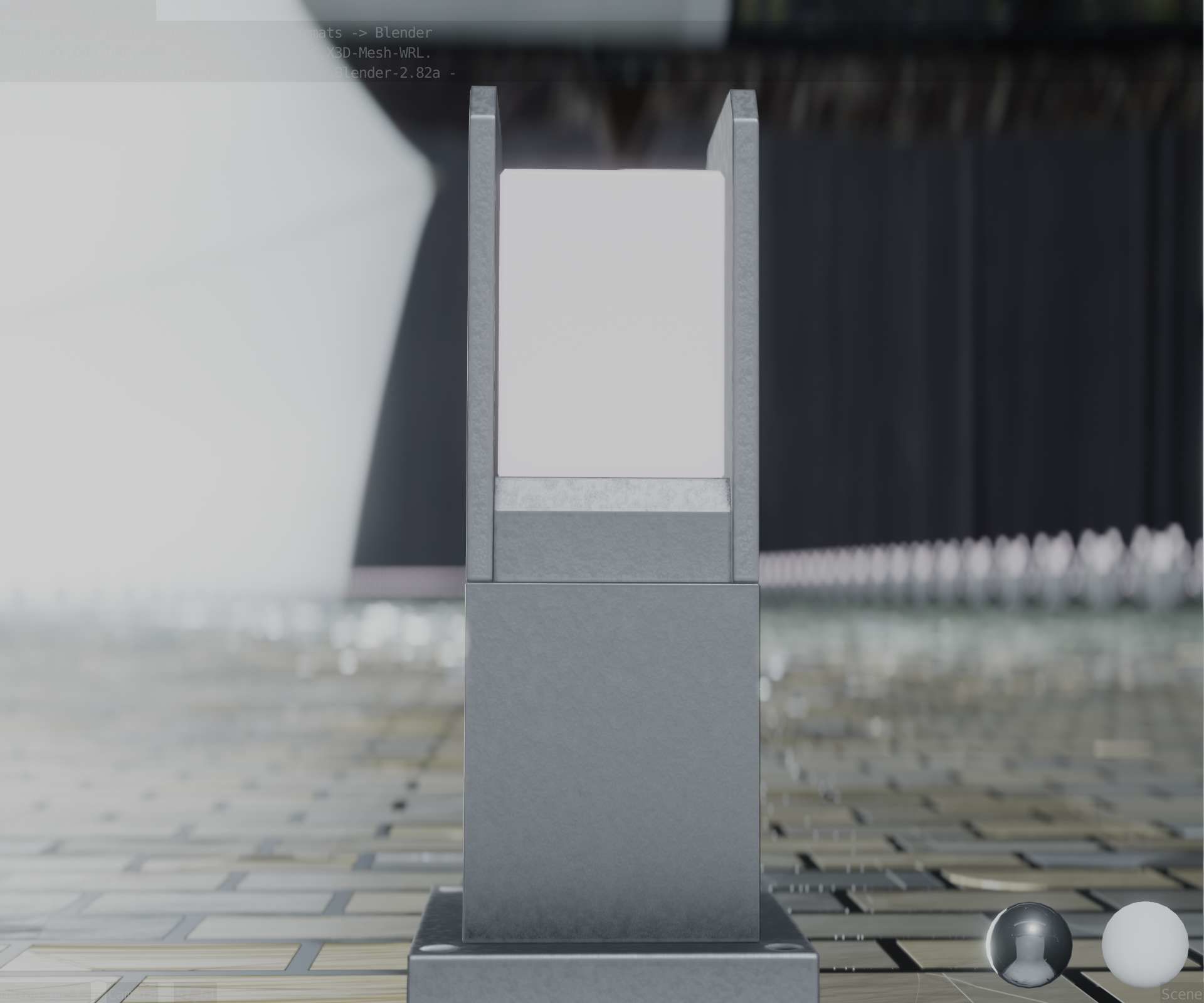 Street Light 8 Bollard 350mm Basic Version 1 Low-poly 3D model_32