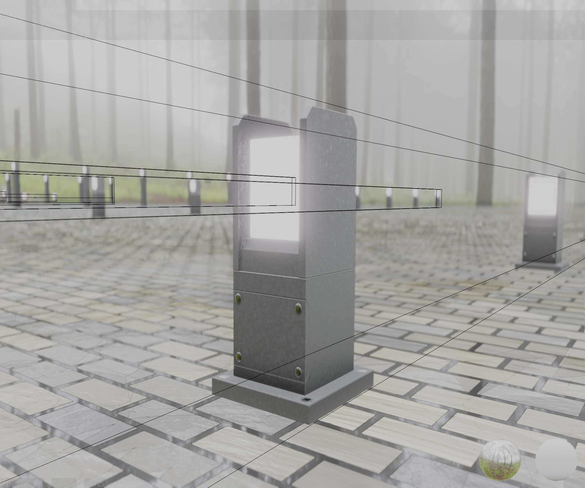 Street Light 8 Bollard 350mm Basic Version 1 Low-poly 3D model_21