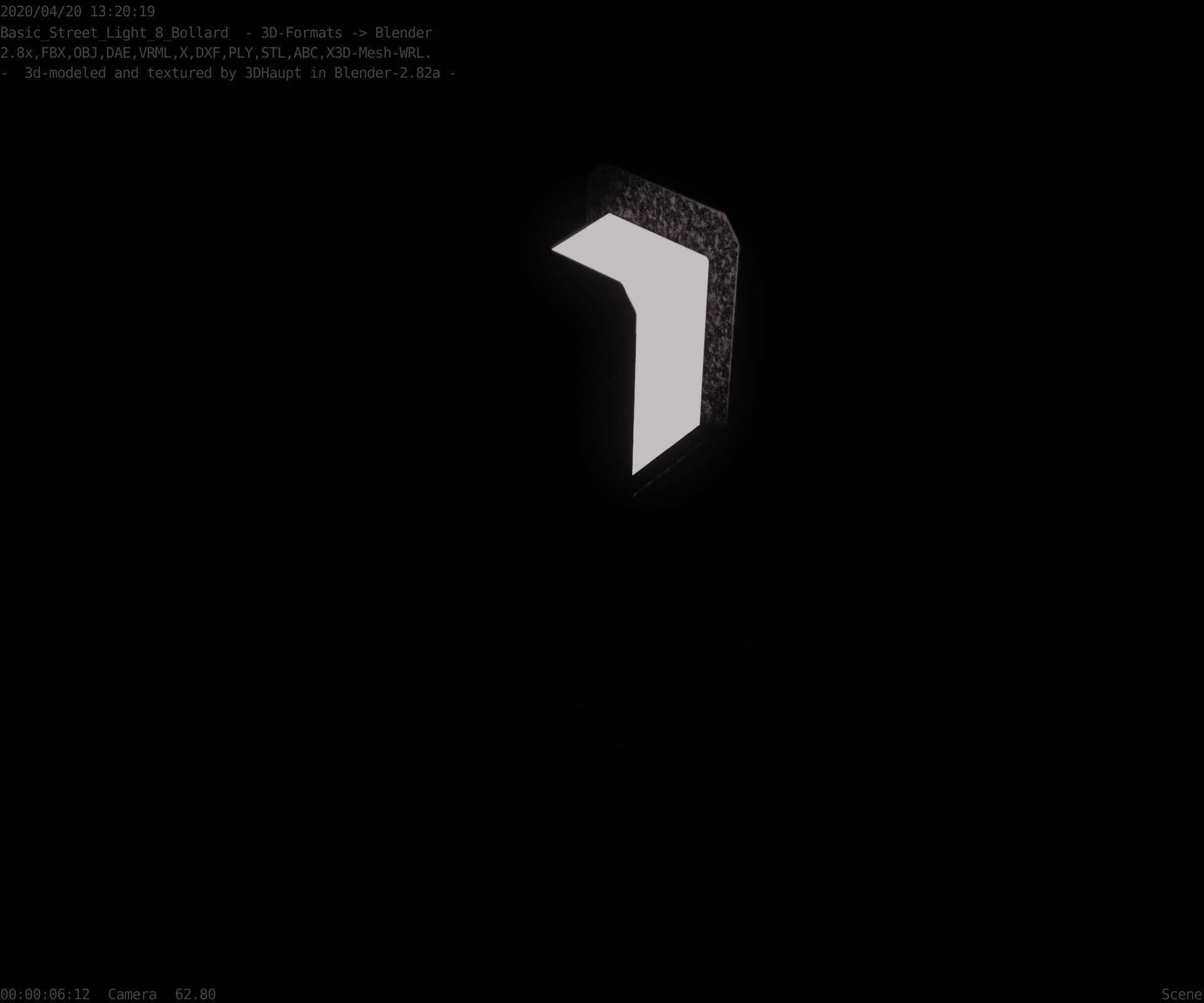 Street Light 8 Bollard 350mm Basic Version 1 Low-poly 3D model_79