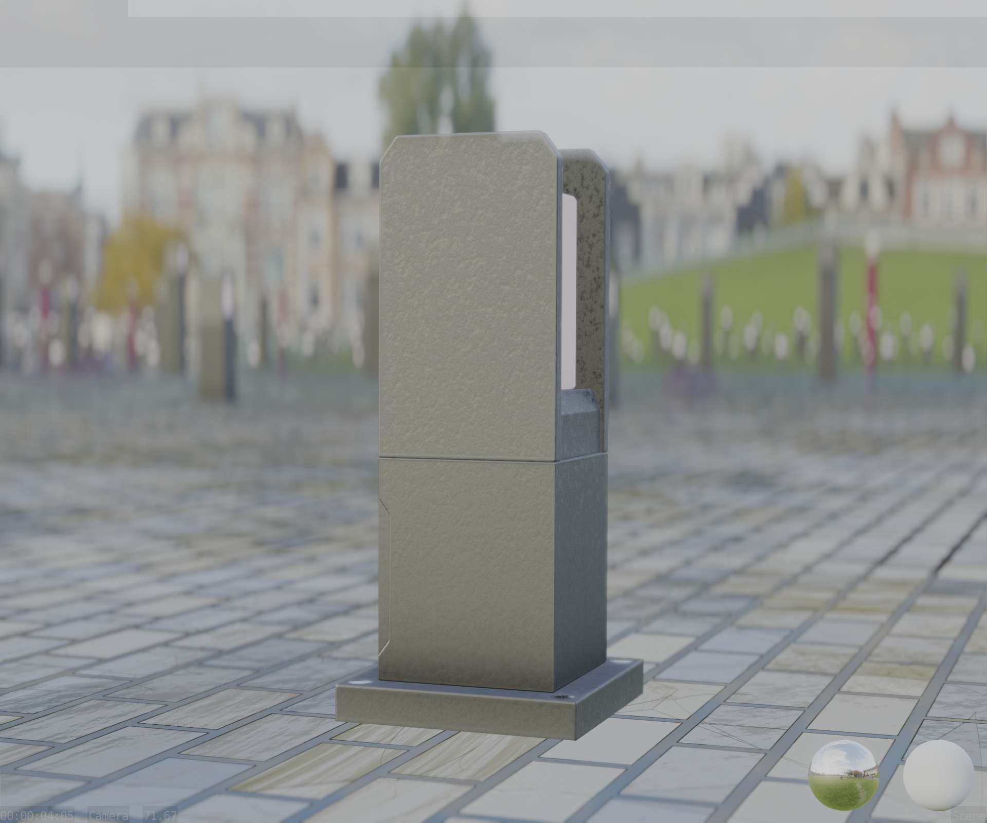Street Light 8 Bollard 350mm Basic Version 1 Low-poly 3D model_25