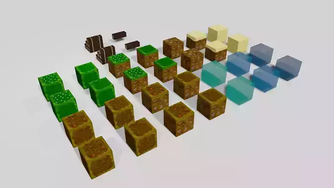 Building kit - Low poly cubes Low-poly 3D model