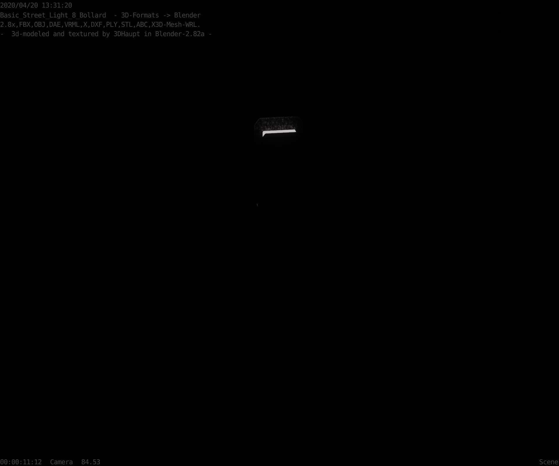 Street Light 8 Bollard 500mm Basic Version 1 Low-poly 3D model_76