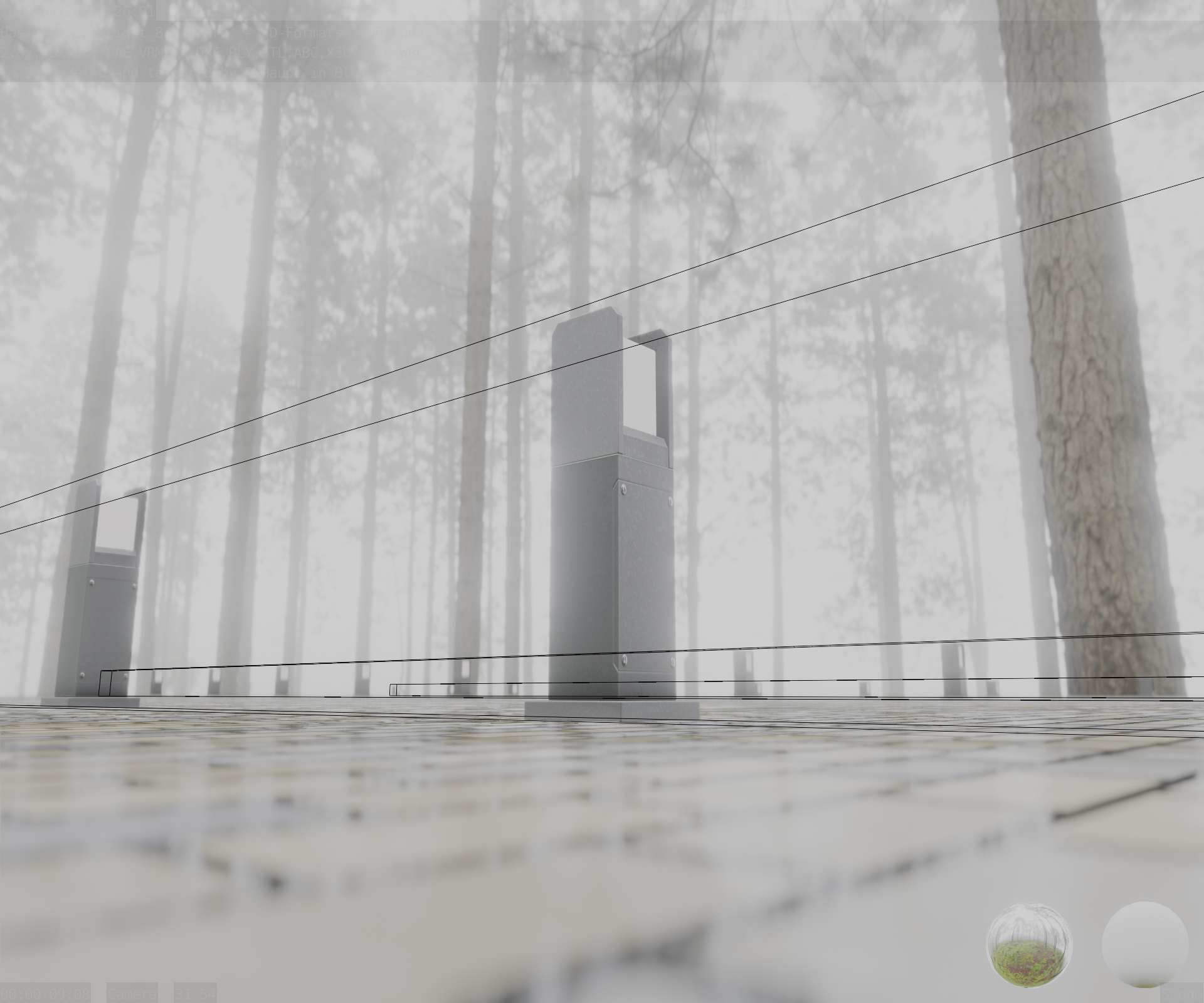 Street Light 8 Bollard 500mm Basic Version 1 Low-poly 3D model_30