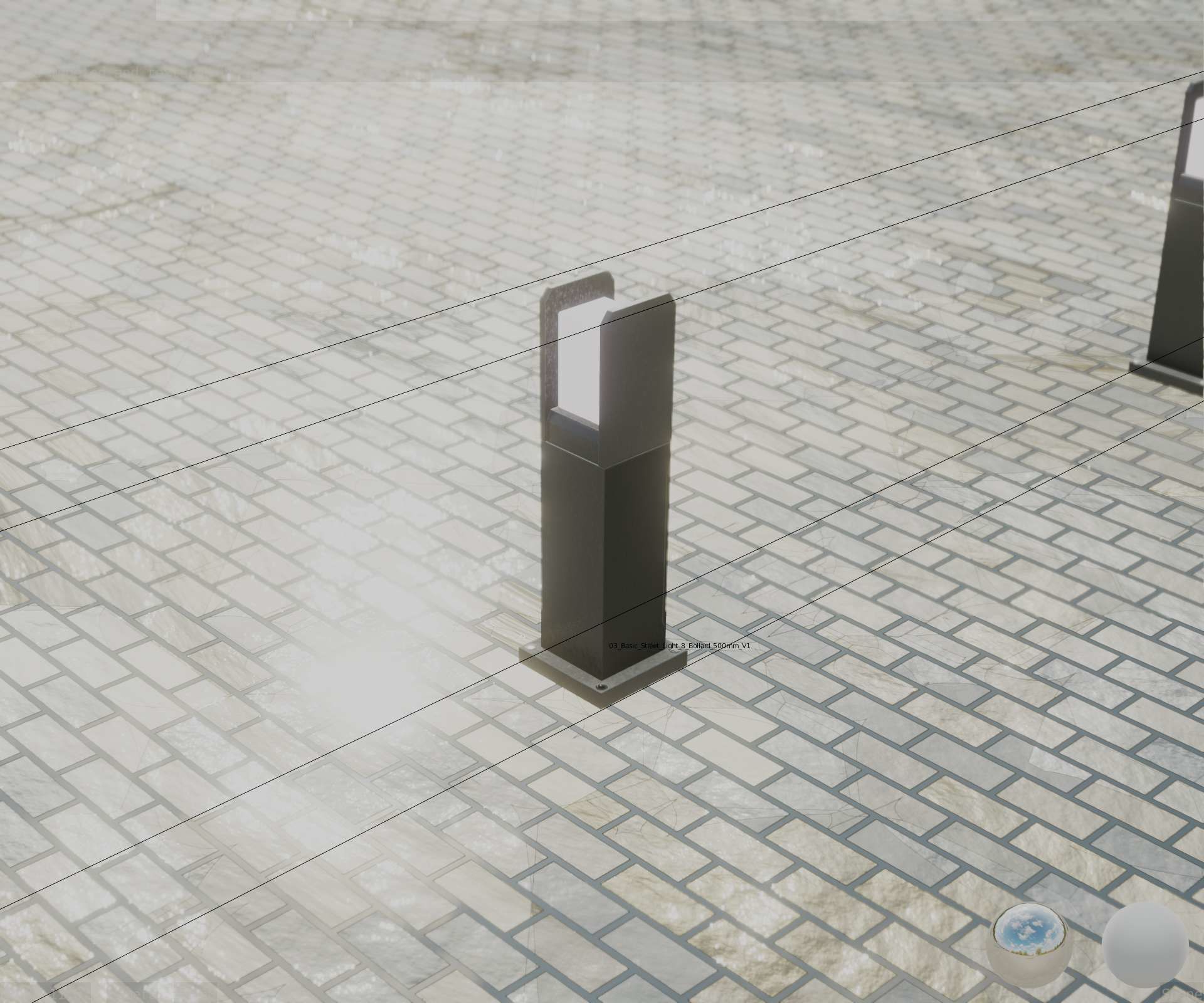 Street Light 8 Bollard 500mm Basic Version 1 Low-poly 3D model_71