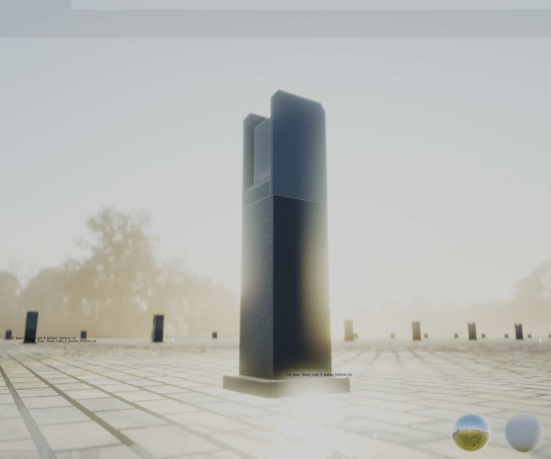 Street Light 8 Bollard 500mm Basic Version 1 Low-poly 3D model_22