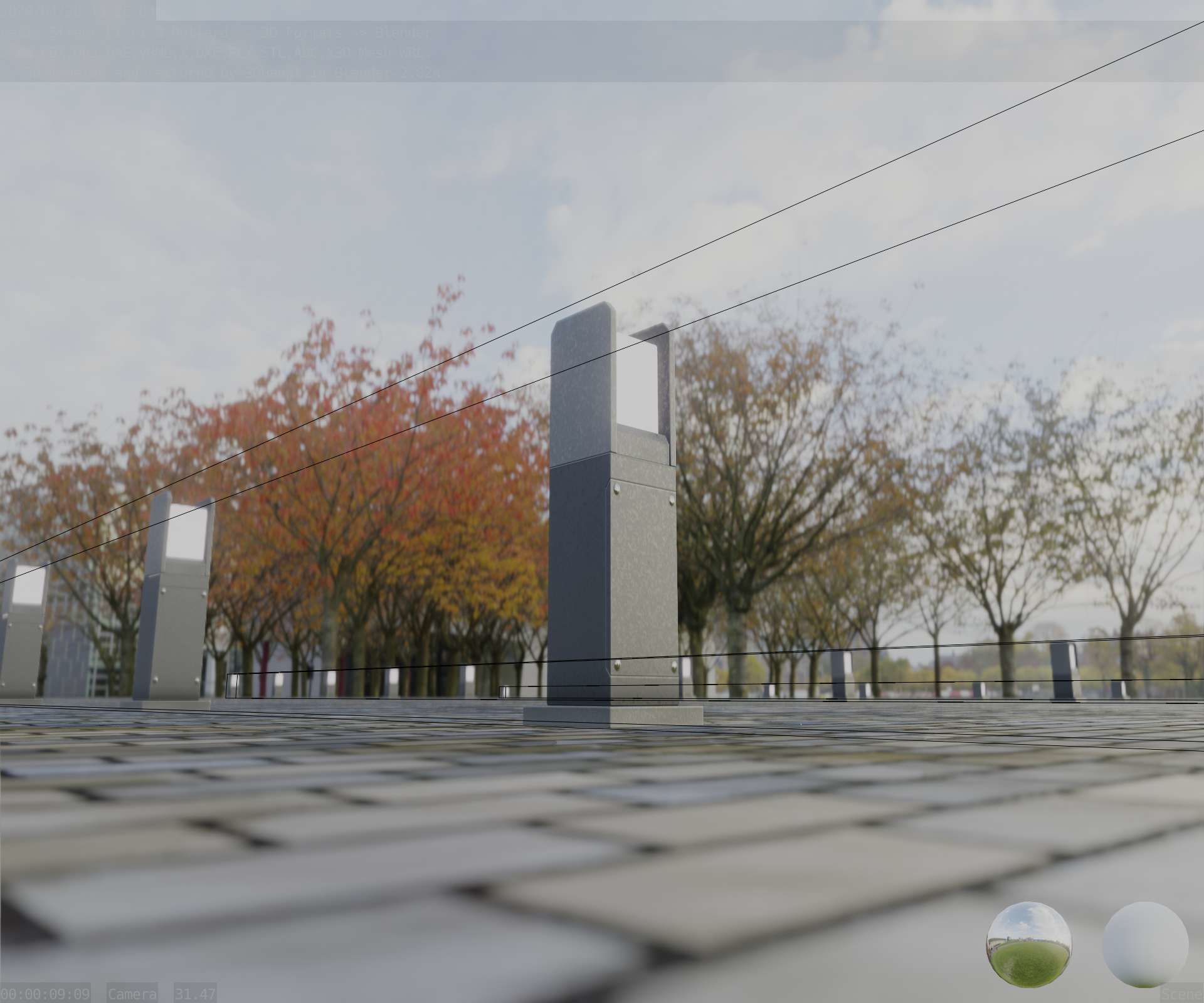 Street Light 8 Bollard 500mm Basic Version 1 Low-poly 3D model_31