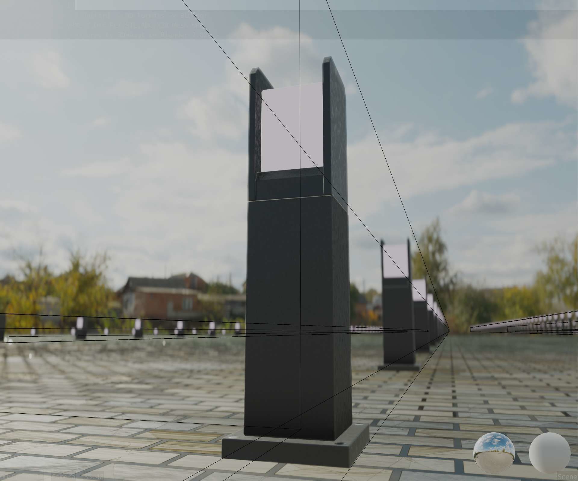 Street Light 8 Bollard 500mm Basic Version 1 Low-poly 3D model_18