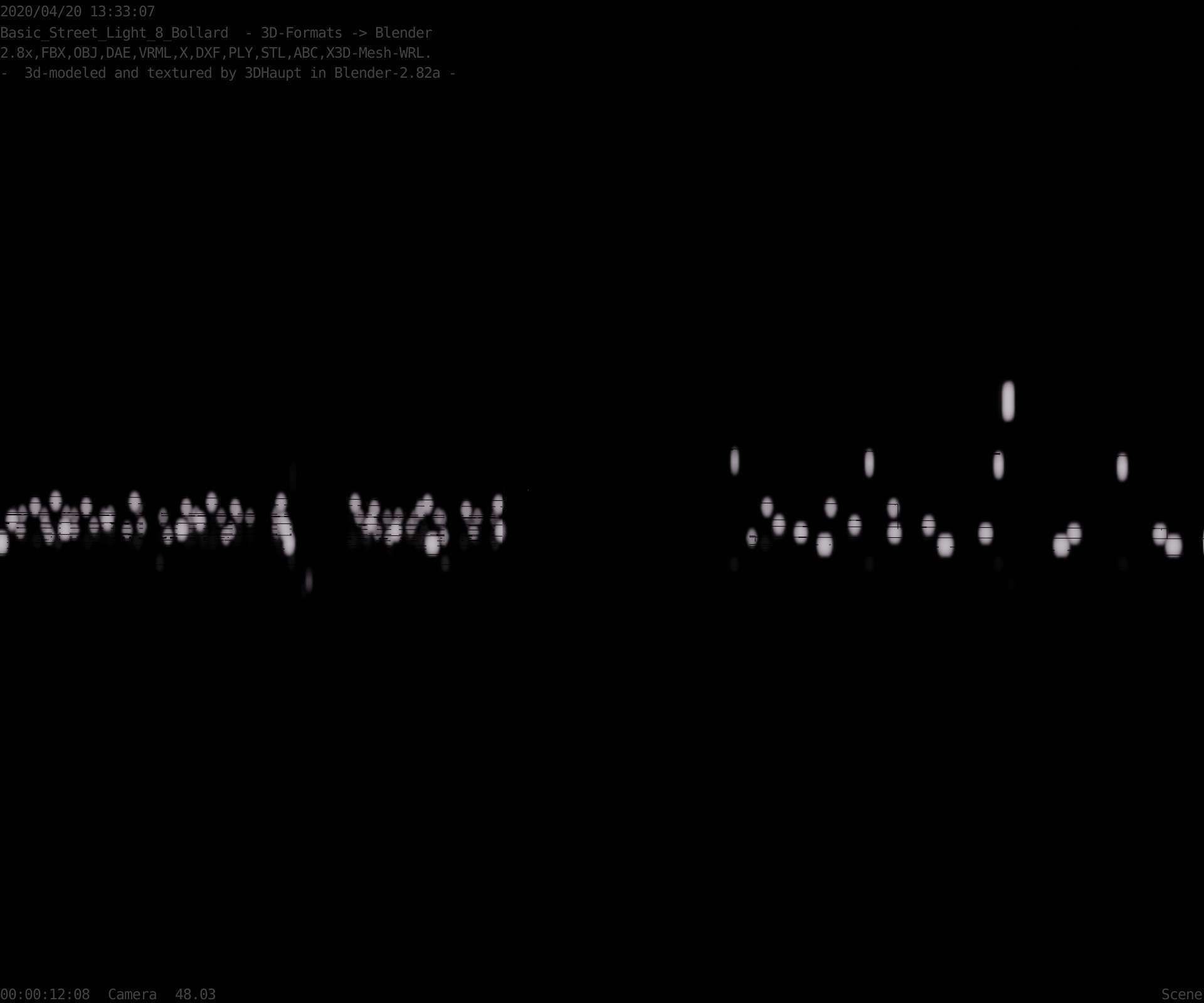 Street Light 8 Bollard 500mm Basic Version 1 Low-poly 3D model_96