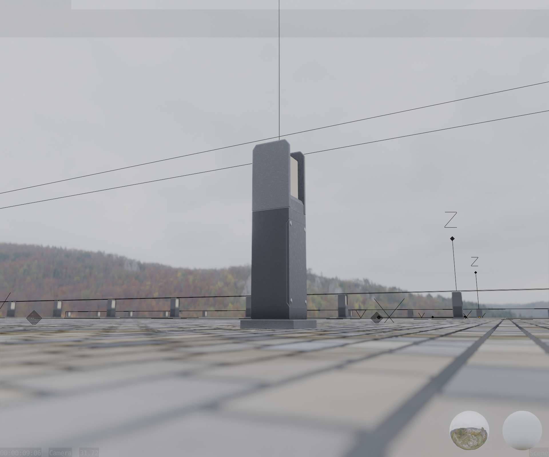 Street Light 8 Bollard 500mm Basic Version 1 Low-poly 3D model_28