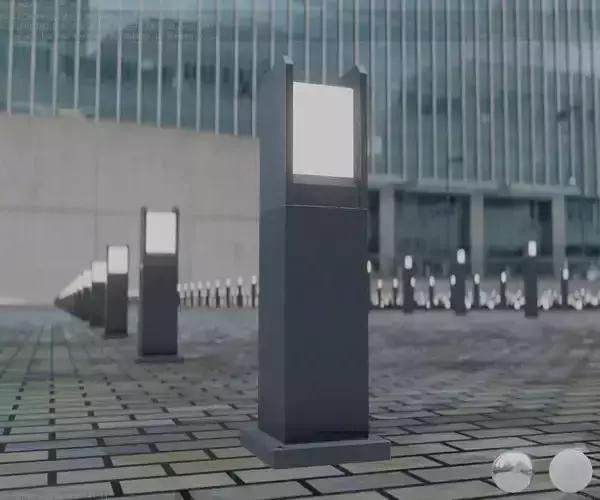 Street Light 8 Bollard 500mm Basic Version 1 Low-poly 3D model
