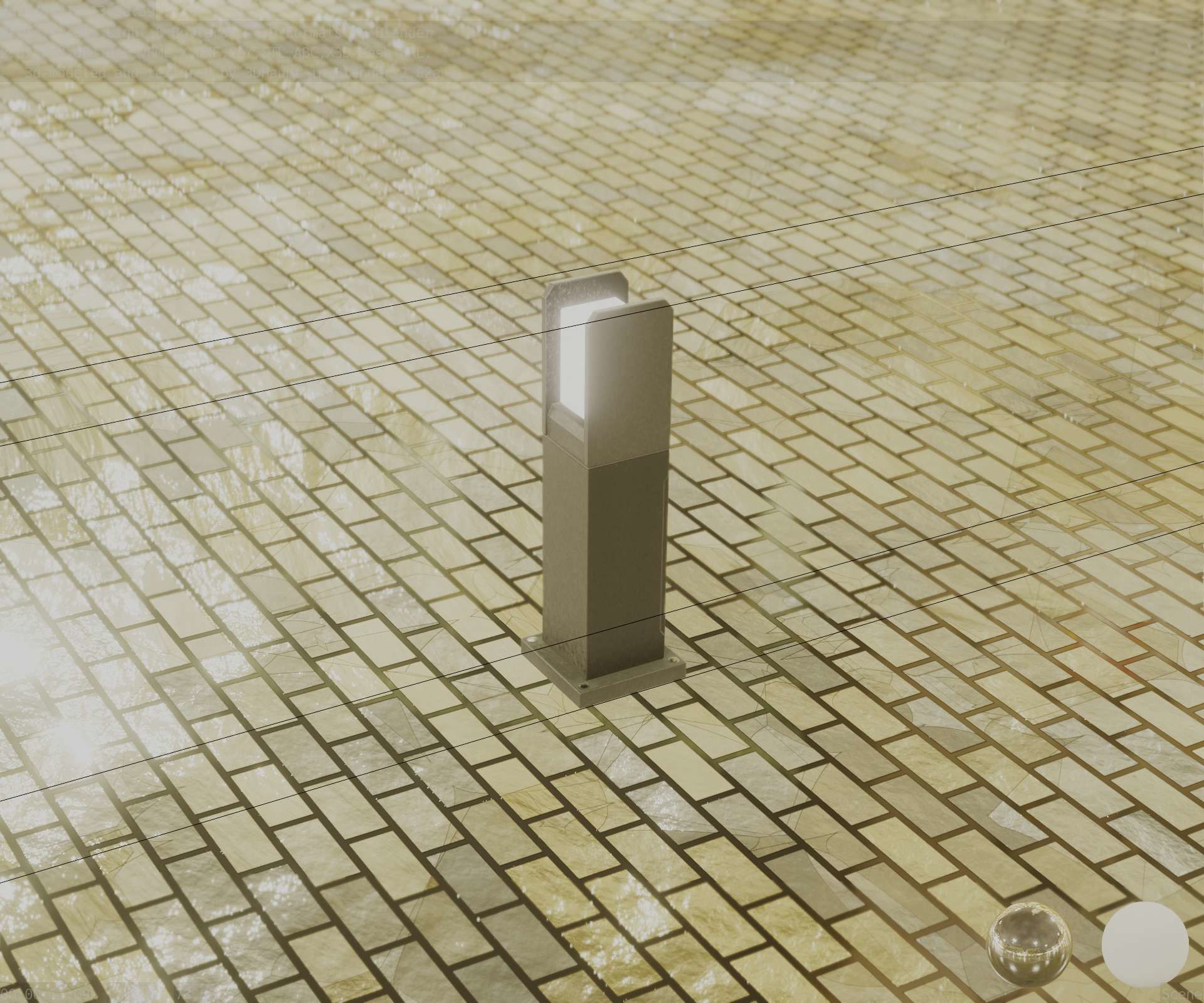 Street Light 8 Bollard 500mm Basic Version 1 Low-poly 3D model_73