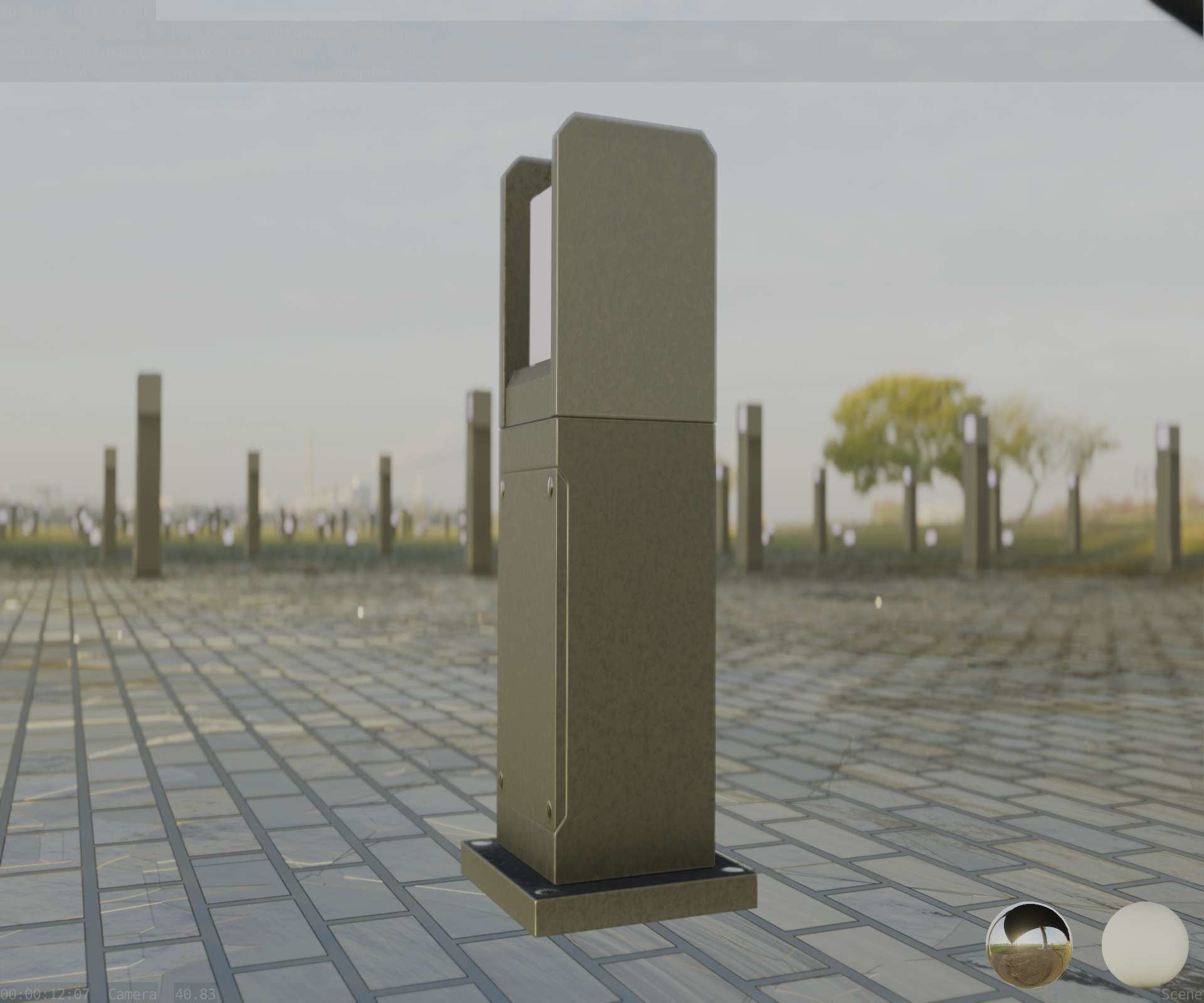 Street Light 8 Bollard 500mm Basic Version 1 Low-poly 3D model_95