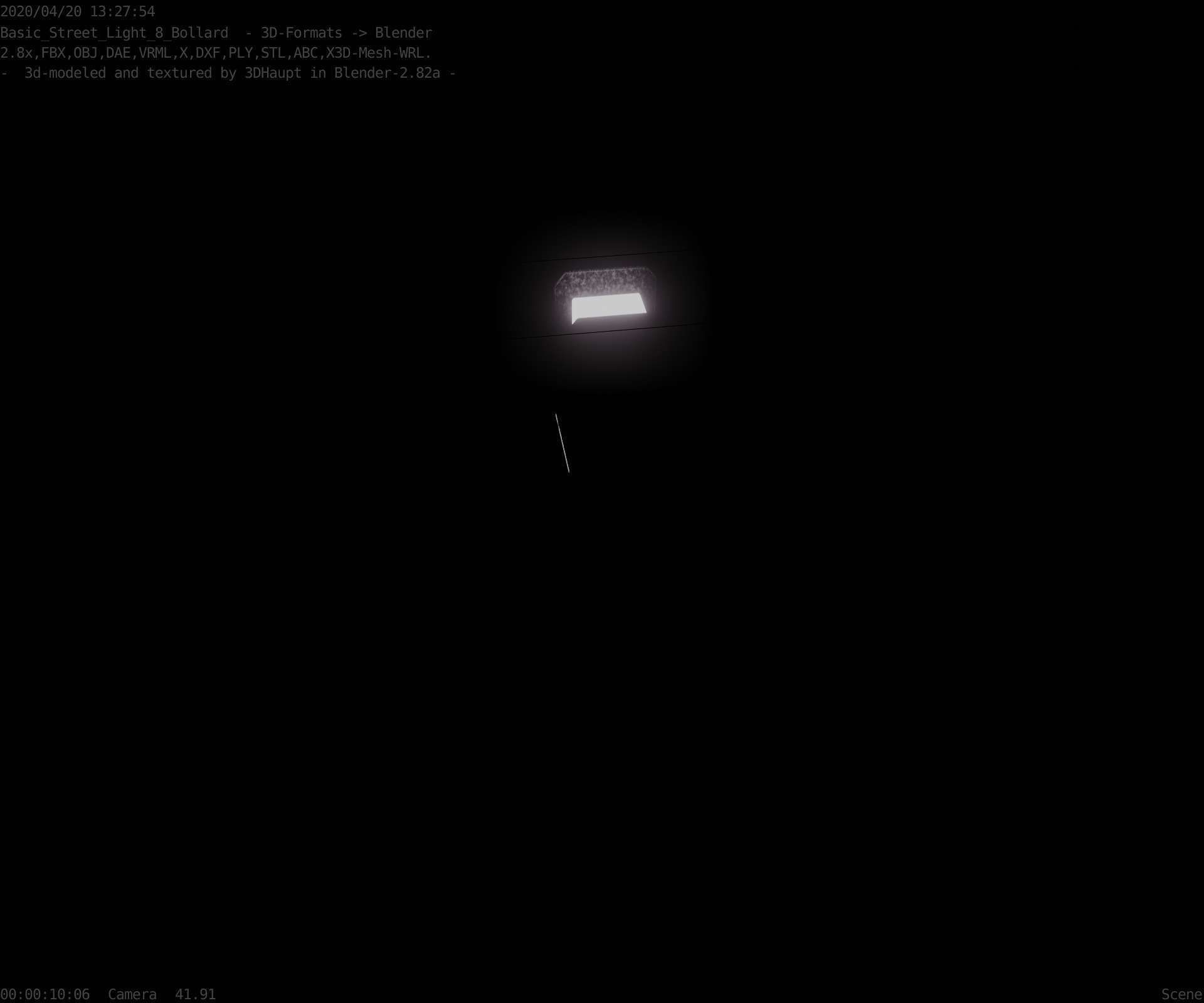 Street Light 8 Bollard 500mm Basic Version 1 Low-poly 3D model_46