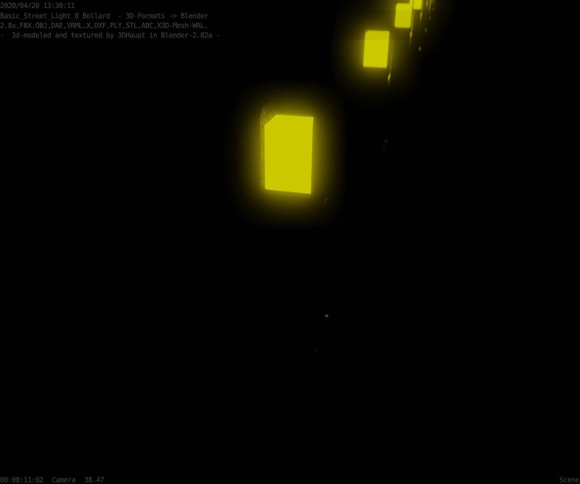 Street Light 8 Bollard 500mm Basic Version 1 Low-poly 3D model_66