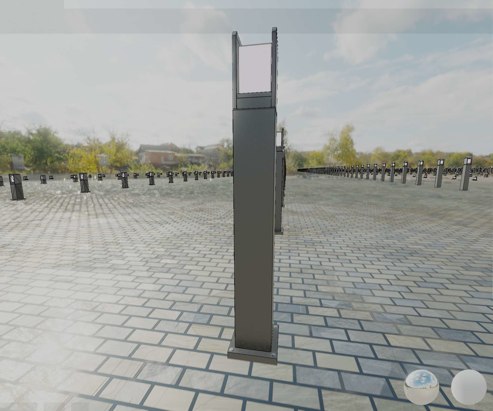 Street Light 8 Bollard 900mm Basic Version 1 Low-poly 3D model_63