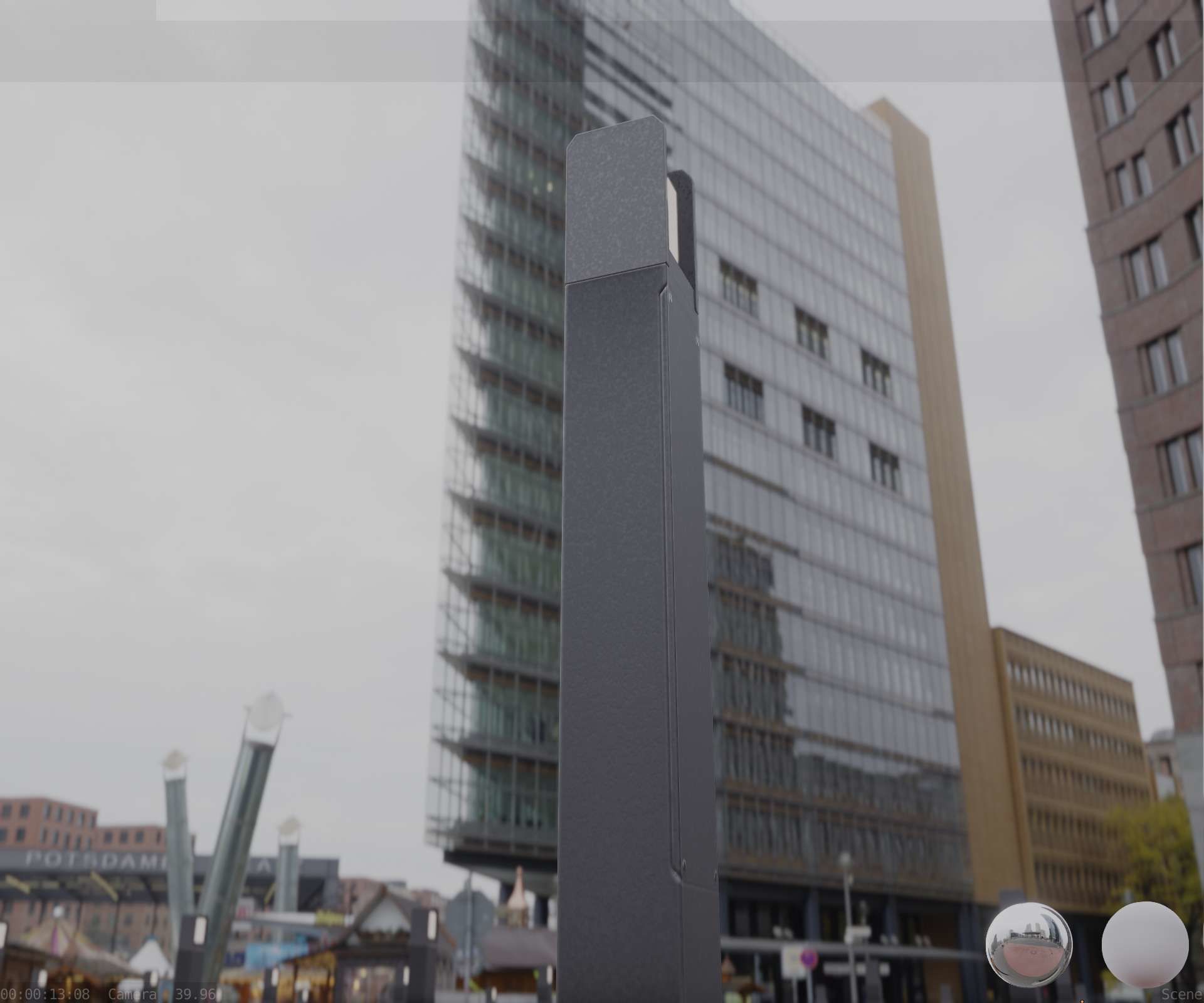 Street Light 8 Bollard 900mm Basic Version 1 Low-poly 3D model_28