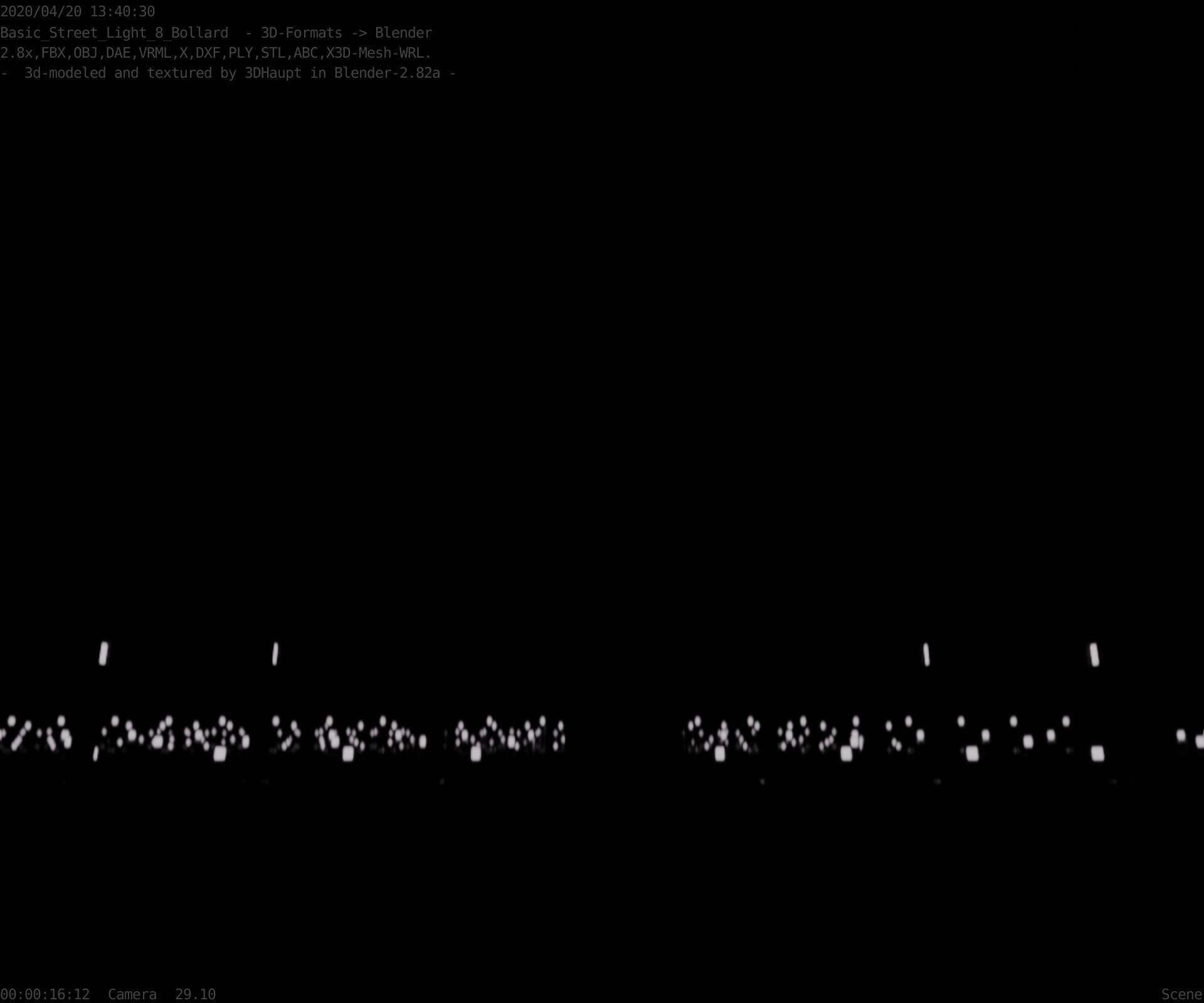 Street Light 8 Bollard 900mm Basic Version 1 Low-poly 3D model_92