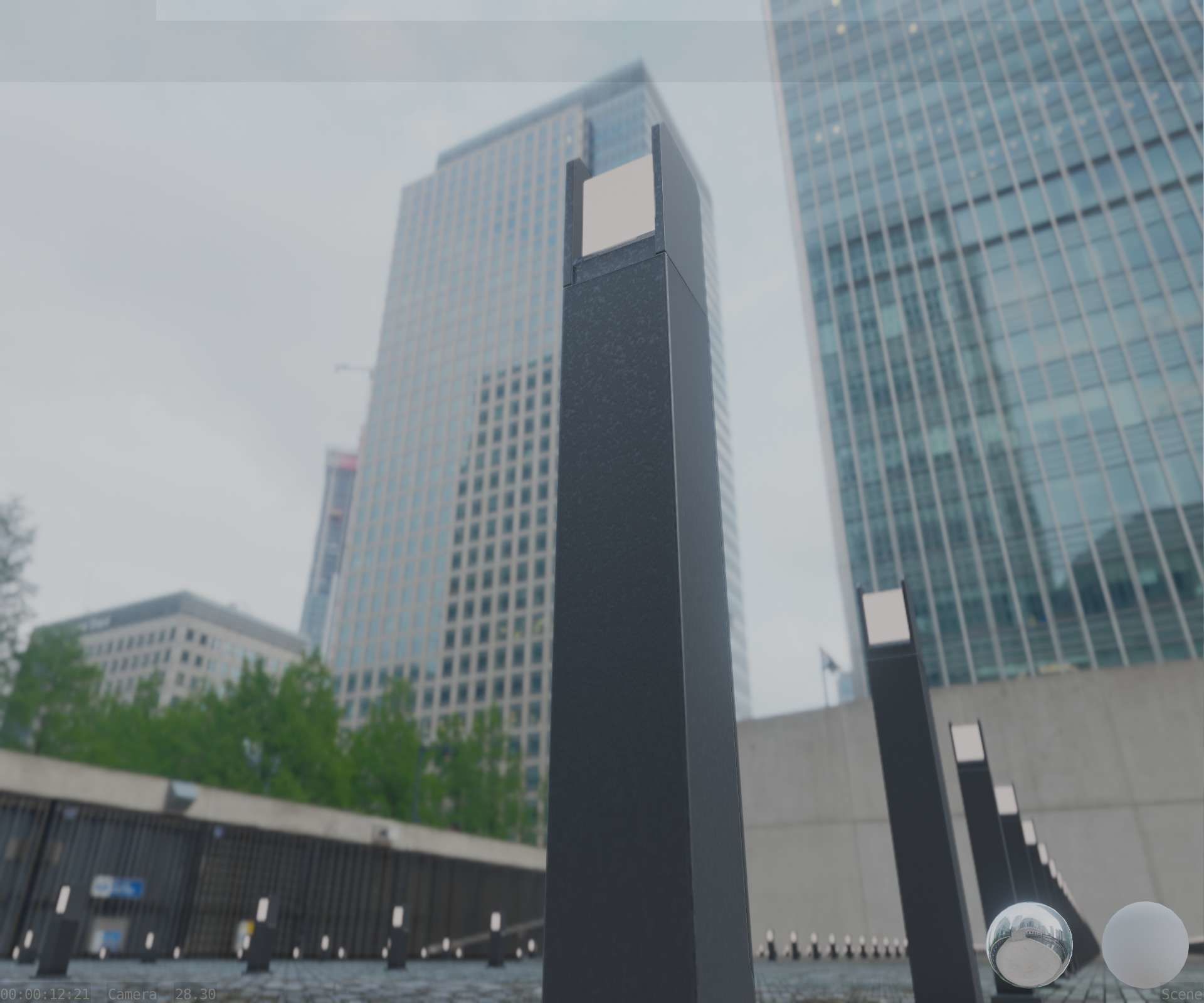 Street Light 8 Bollard 900mm Basic Version 1 Low-poly 3D model_7