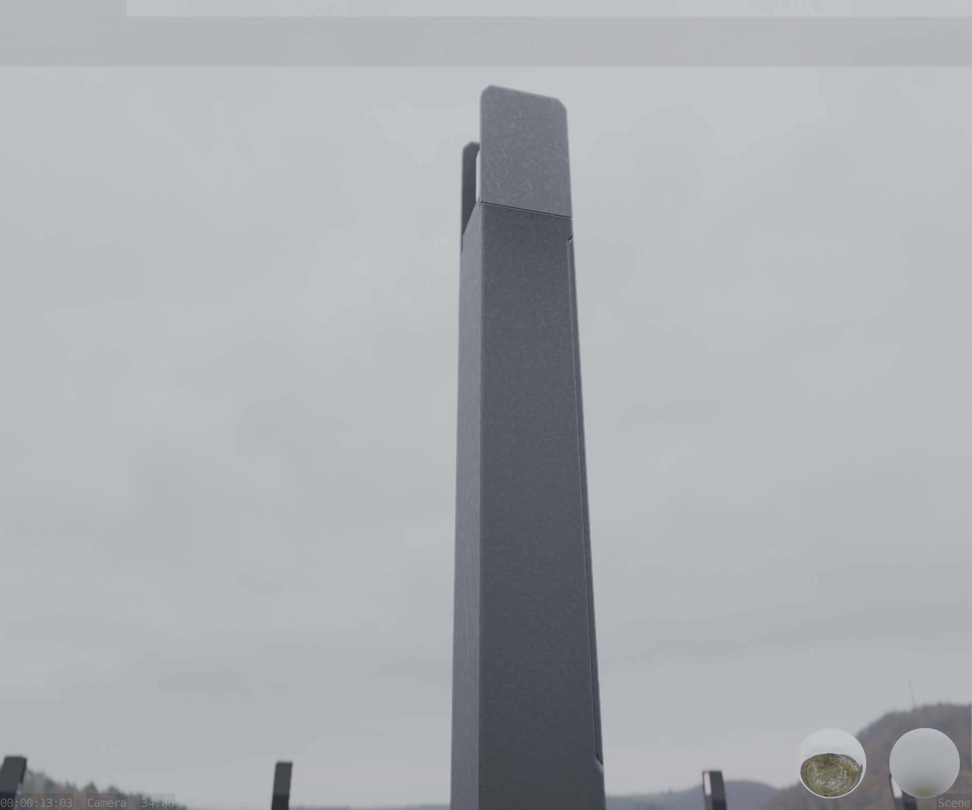 Street Light 8 Bollard 900mm Basic Version 1 Low-poly 3D model_24