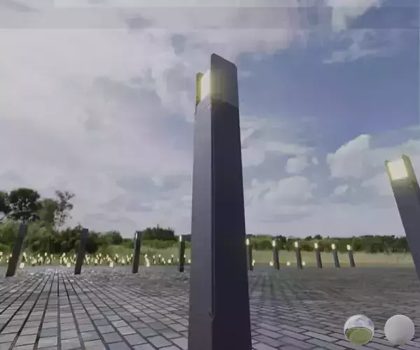 Street Light 8 Bollard 900mm Basic Version 1 Low-poly 3D model