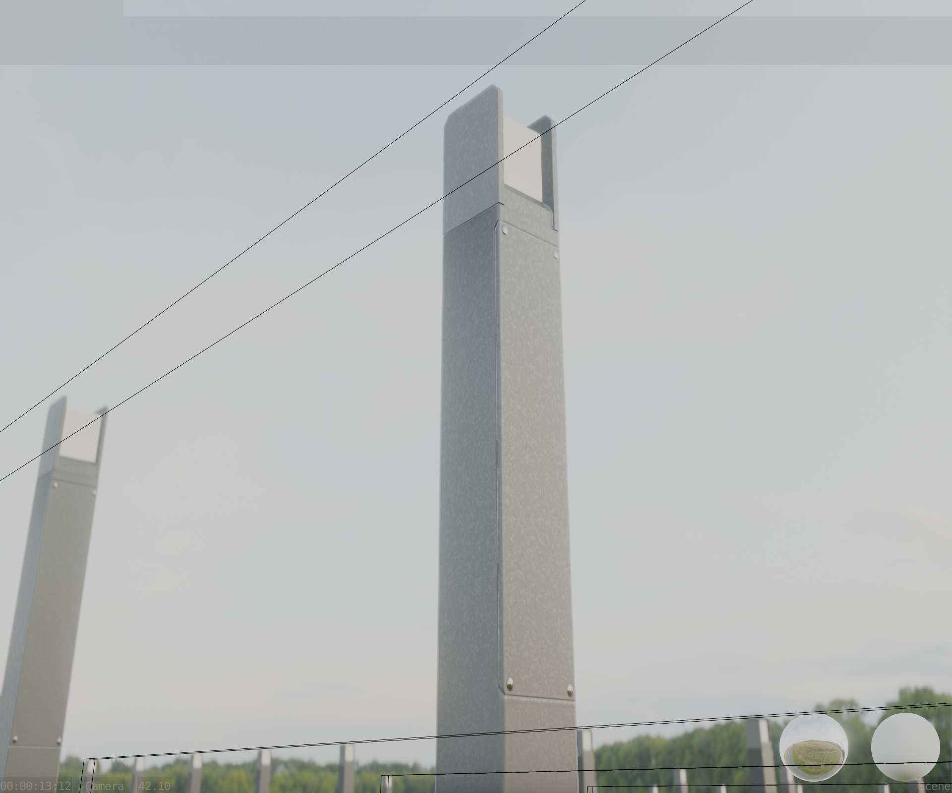 Street Light 8 Bollard 900mm Basic Version 1 Low-poly 3D model_31