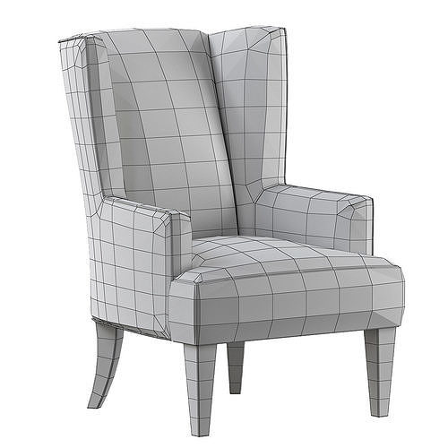 BROCKTON WING CHAIR 3d model Low-poly 3D model 4