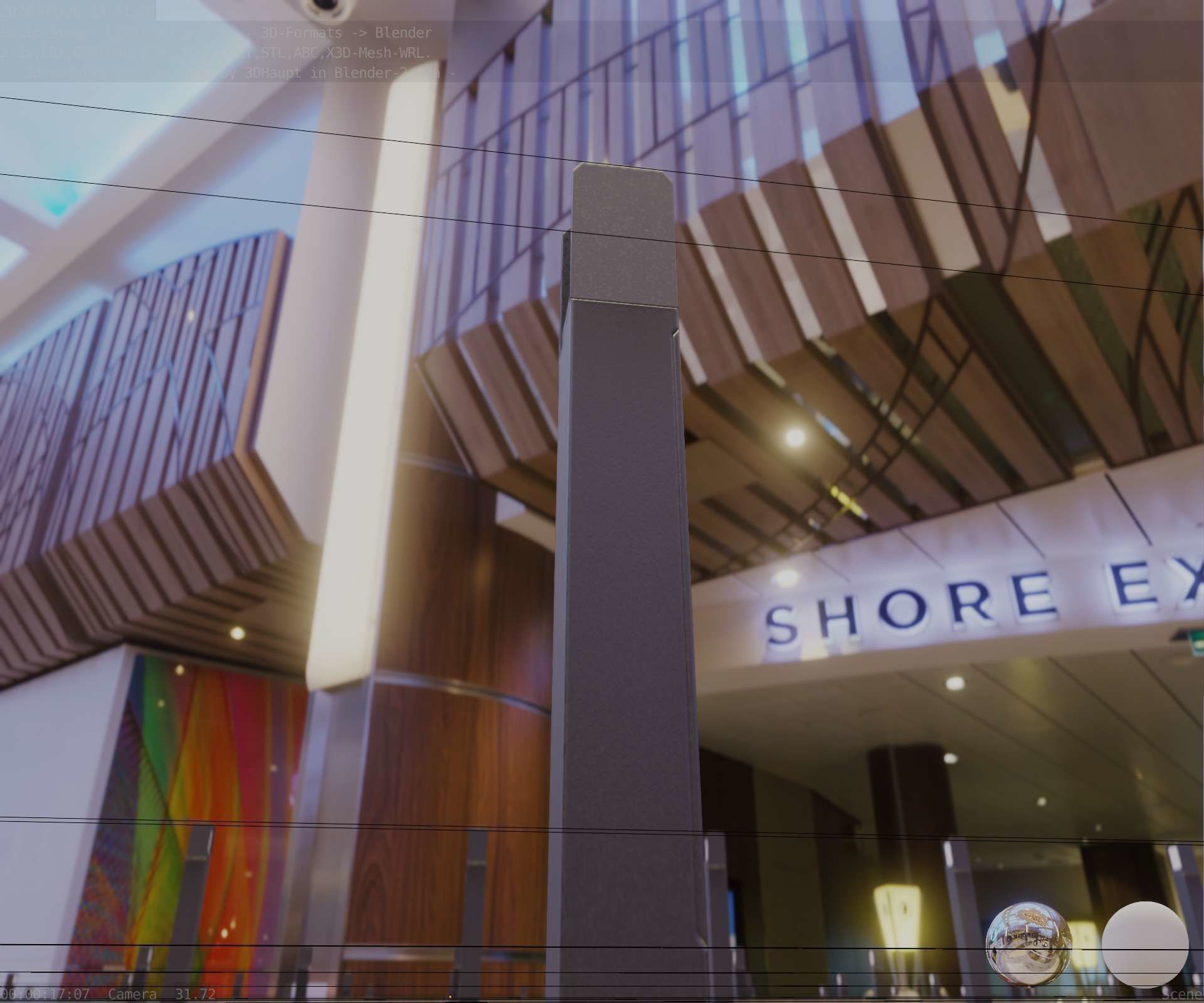 Street Light 8 Bollard 900mm Basic Version 4 Low-poly 3D model_35