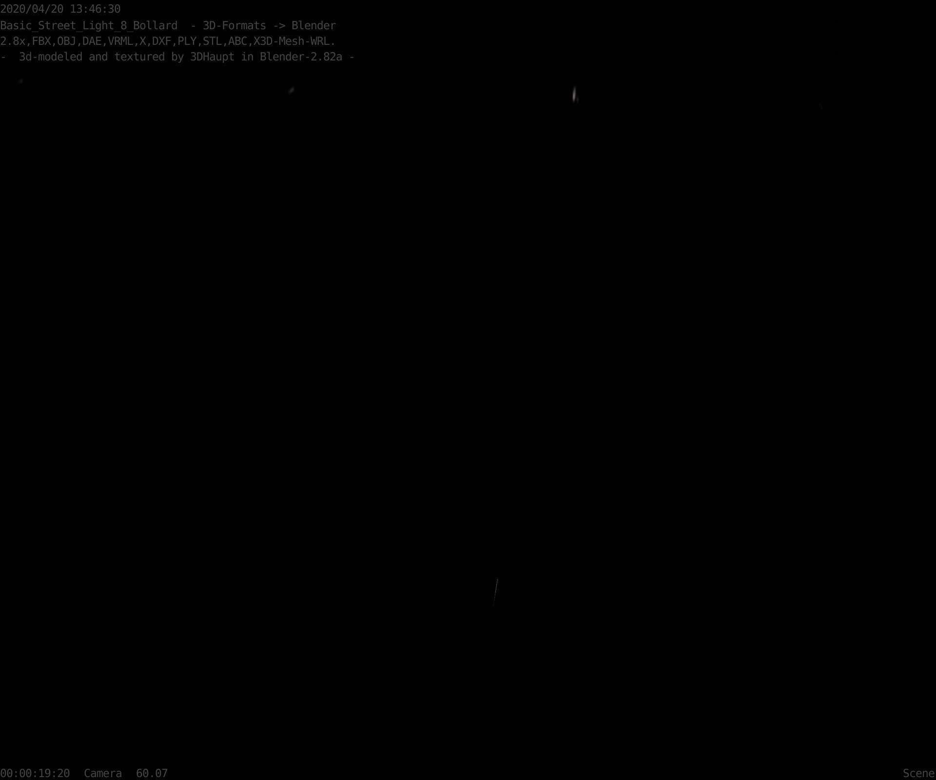 Street Light 8 Bollard 900mm Basic Version 4 Low-poly 3D model_73