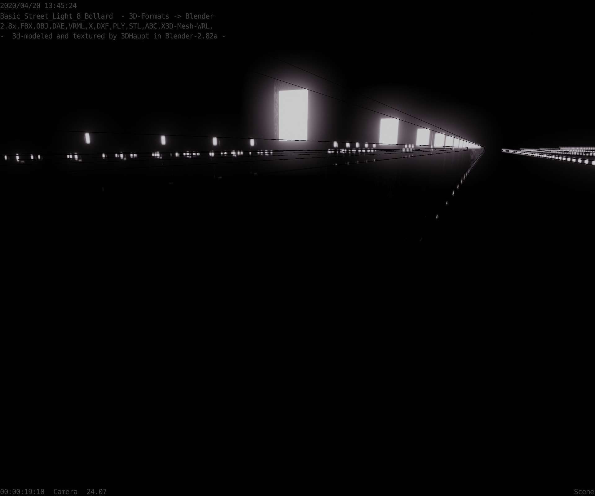 Street Light 8 Bollard 900mm Basic Version 4 Low-poly 3D model_70