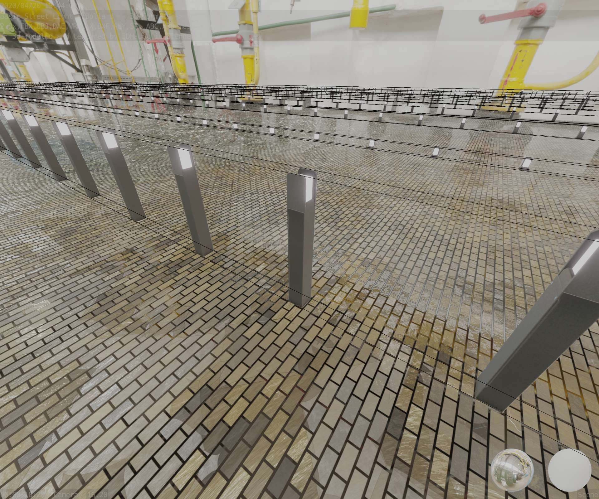 Street Light 8 Bollard 900mm Basic Version 4 Low-poly 3D model_56