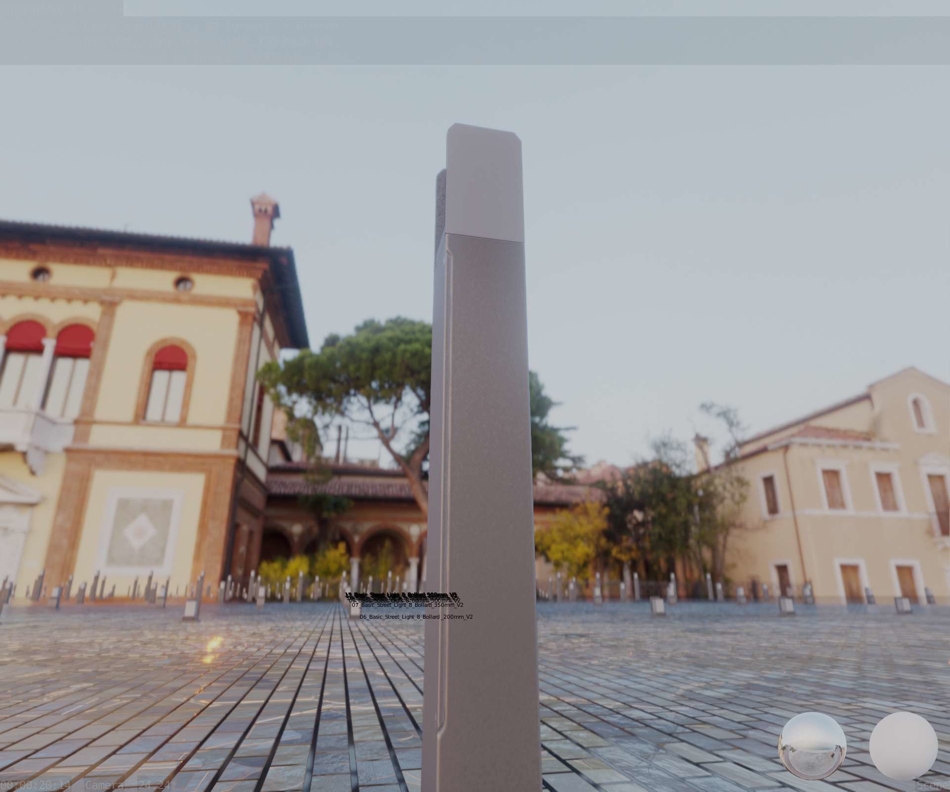 Street Light 8 Bollard 900mm Basic Version 4 Low-poly 3D model_91