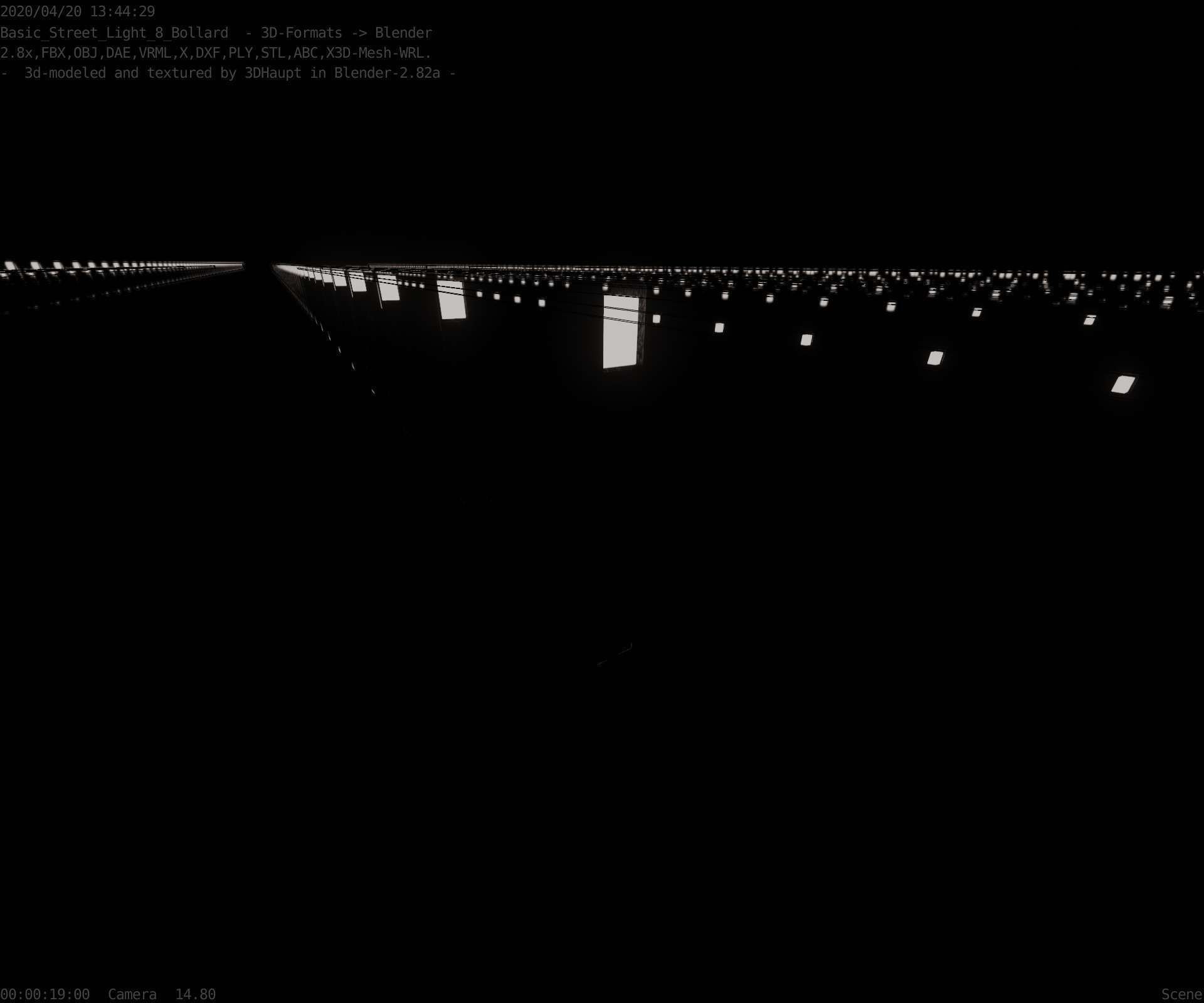 Street Light 8 Bollard 900mm Basic Version 4 Low-poly 3D model_60