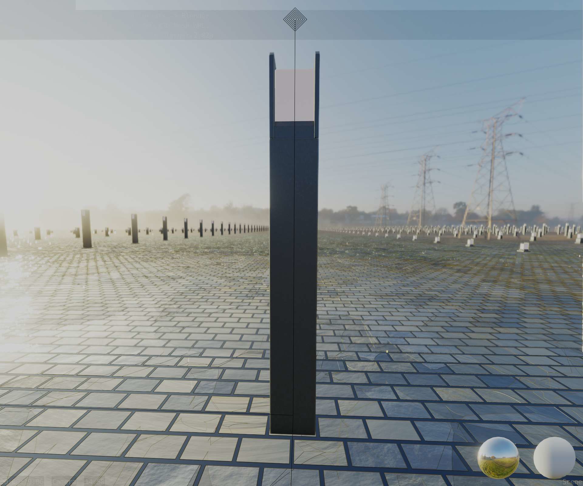 Street Light 8 Bollard 900mm Basic Version 4 Low-poly 3D model_66