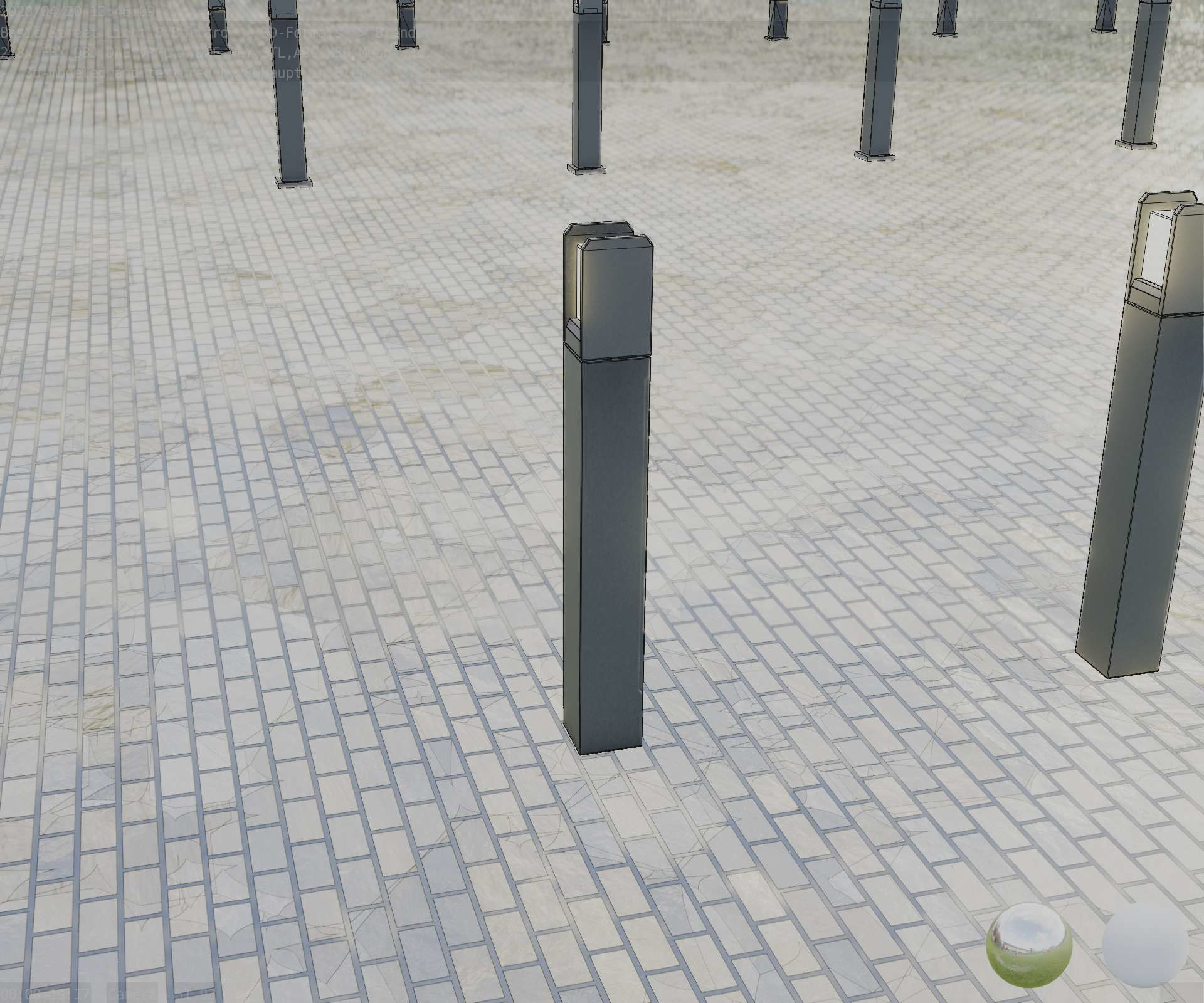 Street Light 8 Bollard 900mm Basic Version 4 Low-poly 3D model_7