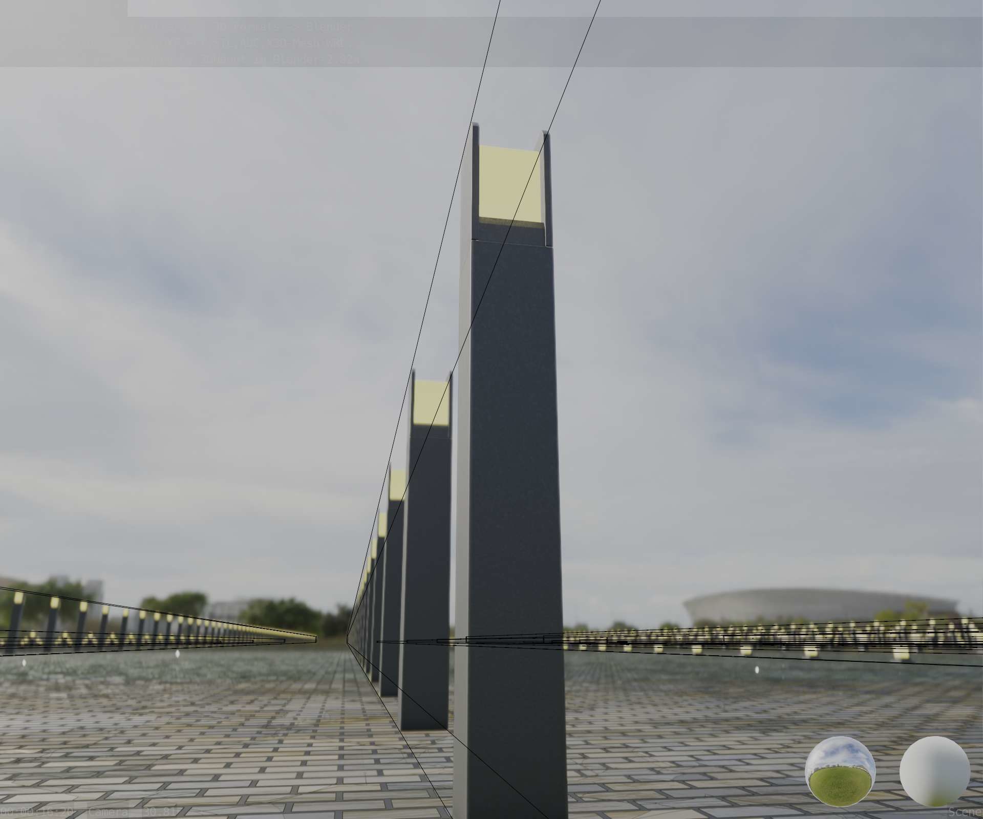 Street Light 8 Bollard 900mm Basic Version 4 Low-poly 3D model_25