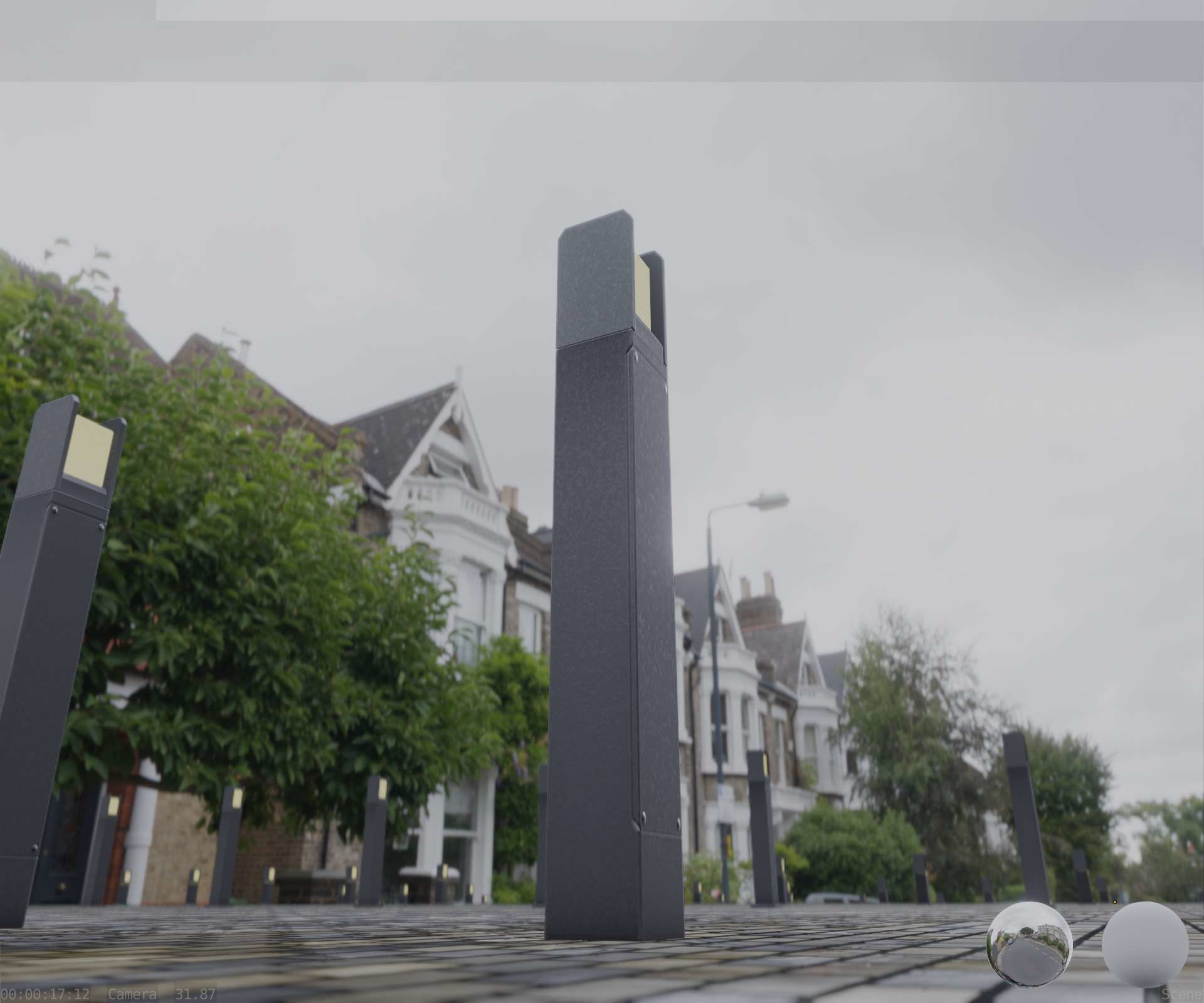Street Light 8 Bollard 900mm Basic Version 4 Low-poly 3D model_39