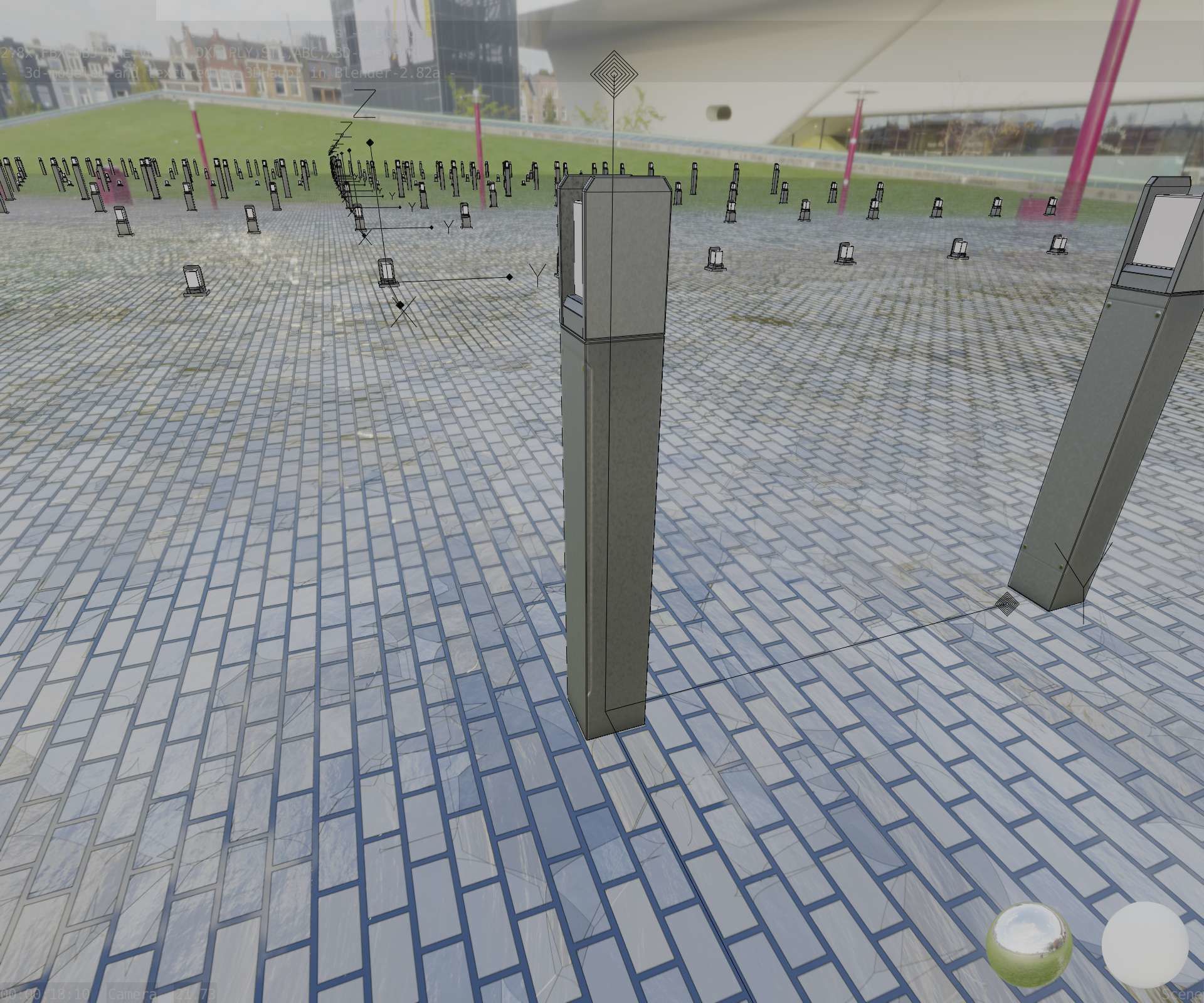 Street Light 8 Bollard 900mm Basic Version 4 Low-poly 3D model_46