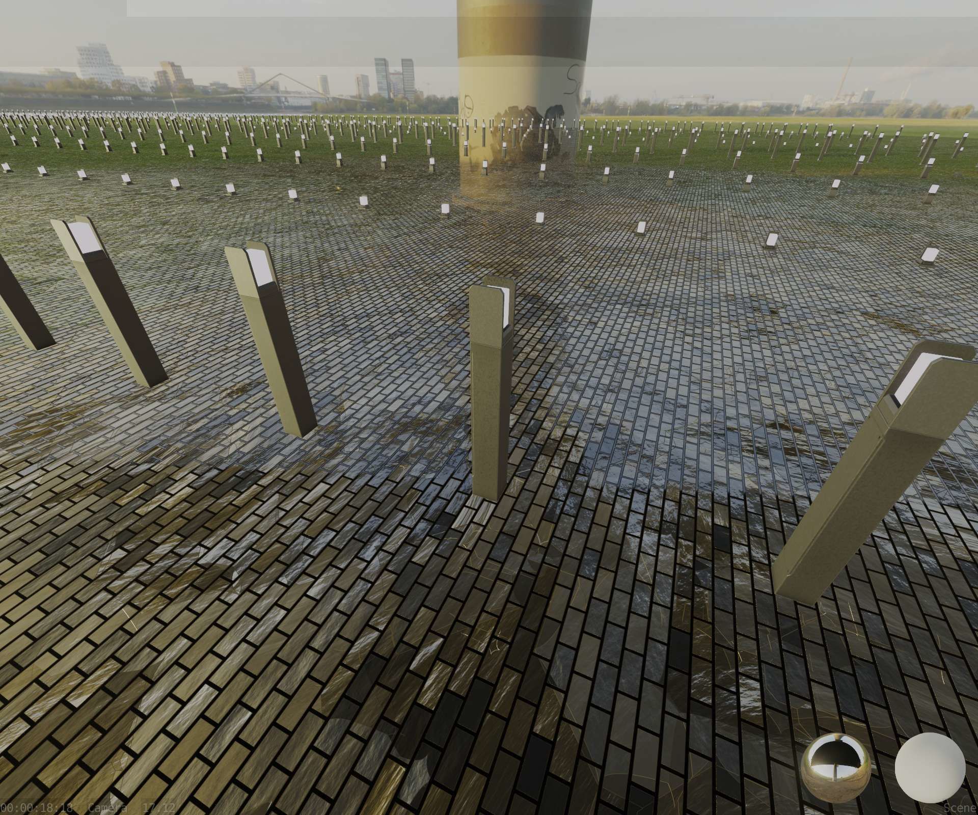 Street Light 8 Bollard 900mm Basic Version 4 Low-poly 3D model_54