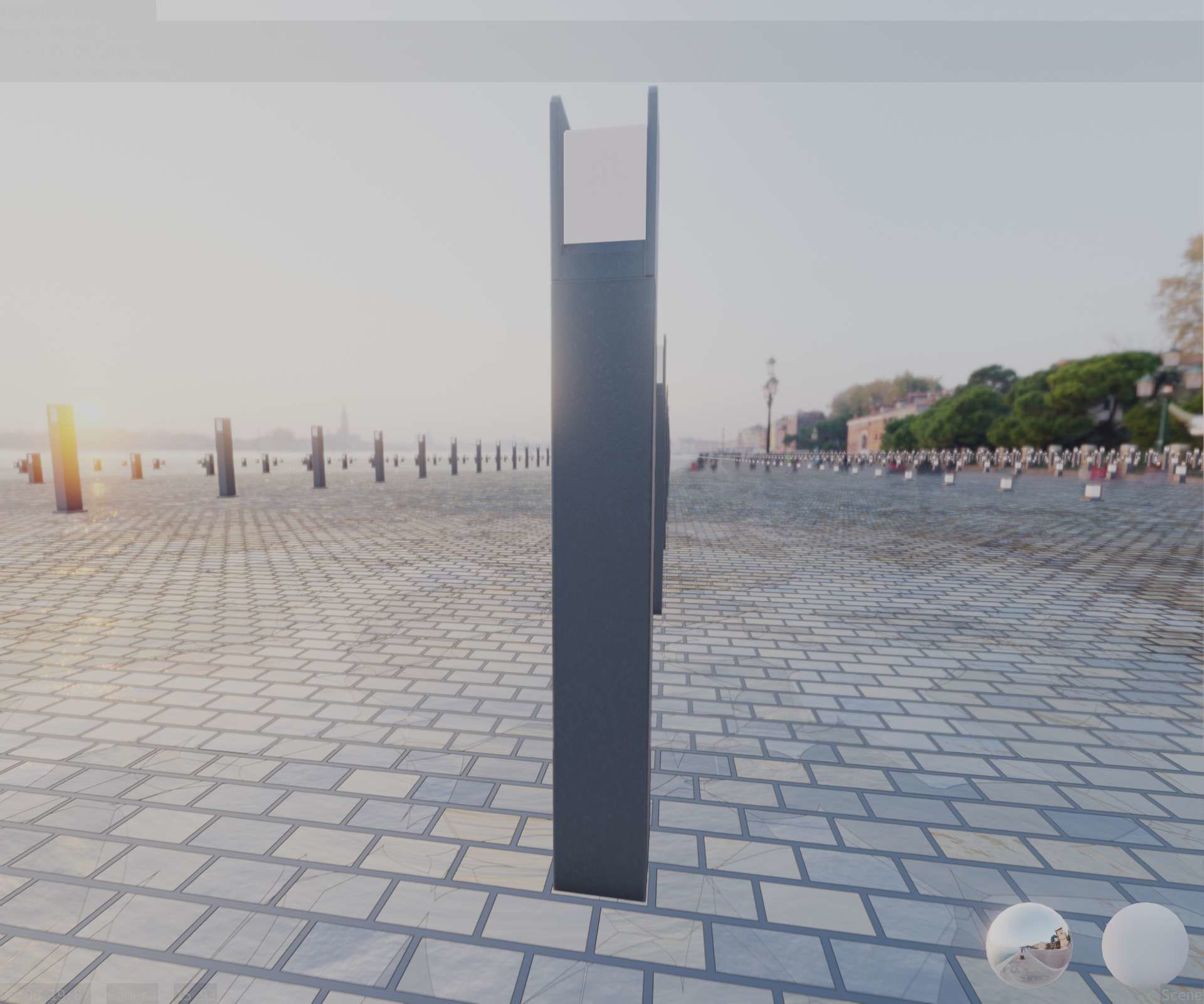 Street Light 8 Bollard 900mm Basic Version 4 Low-poly 3D model_67