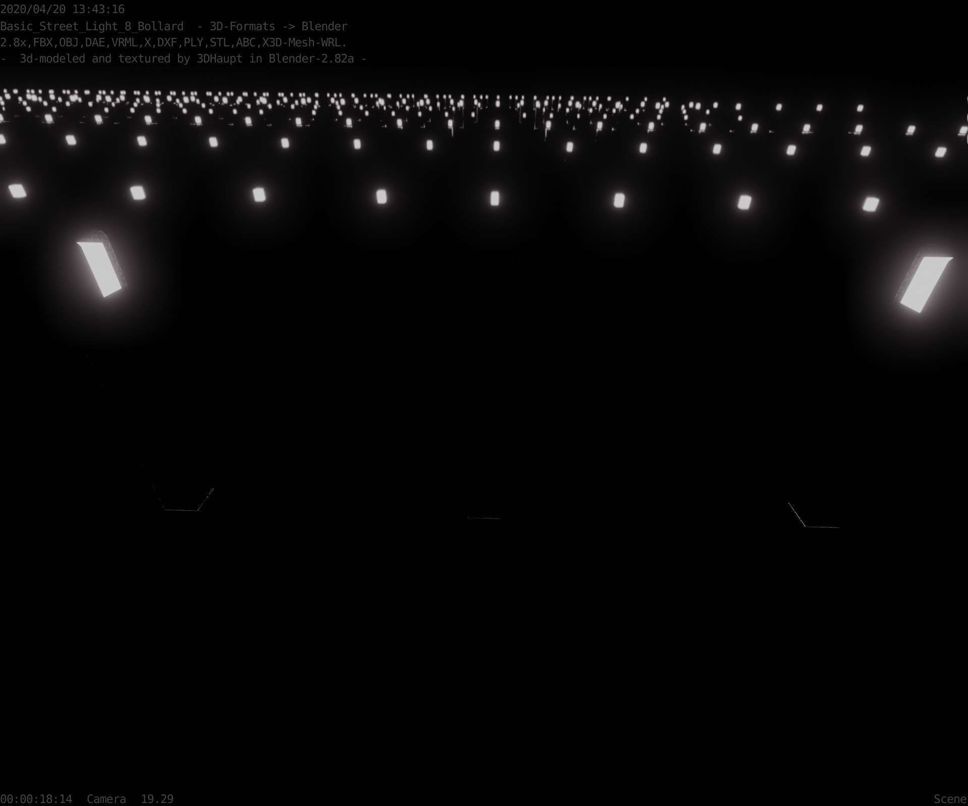 Street Light 8 Bollard 900mm Basic Version 4 Low-poly 3D model_50