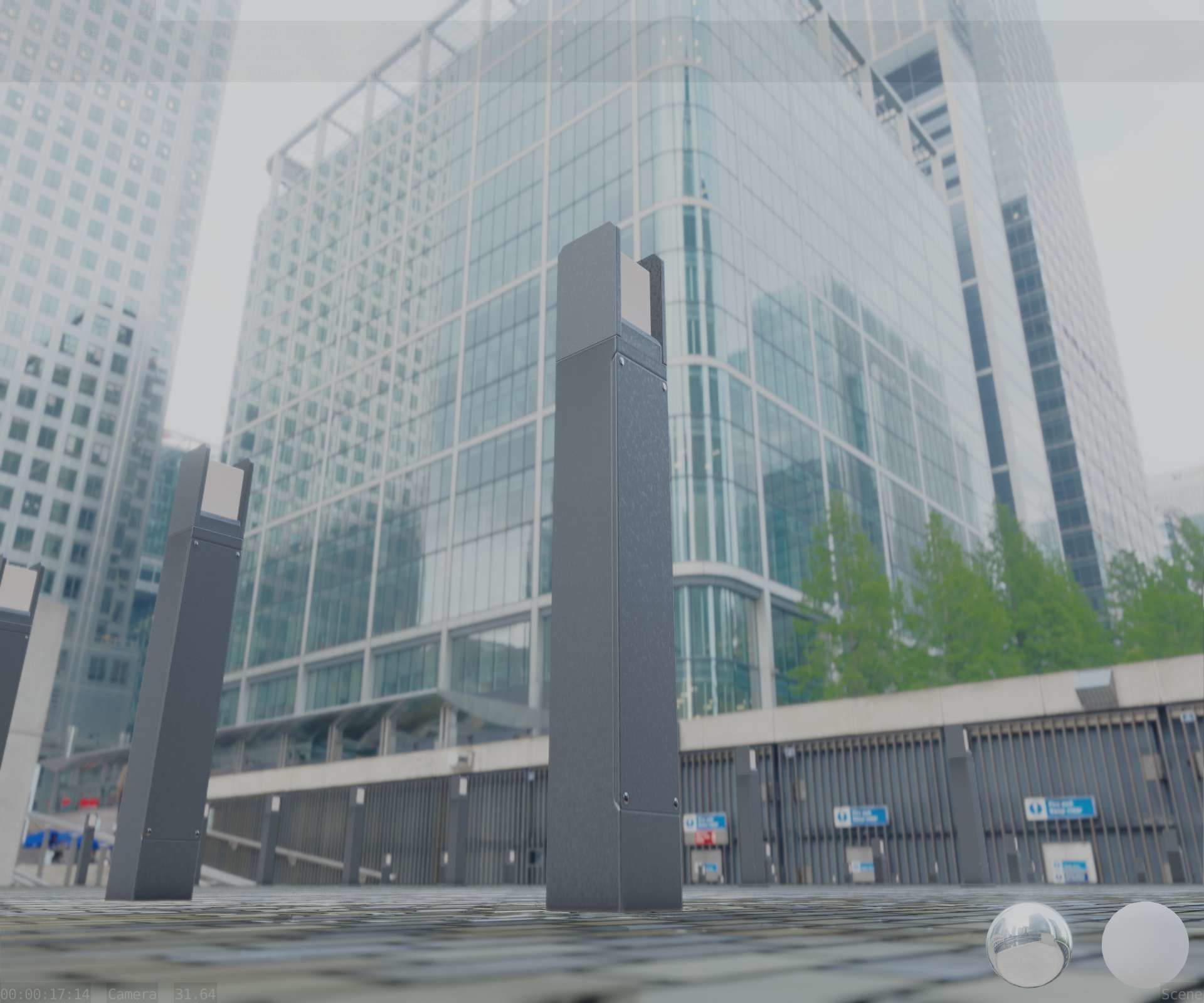 Street Light 8 Bollard 900mm Basic Version 4 Low-poly 3D model_2