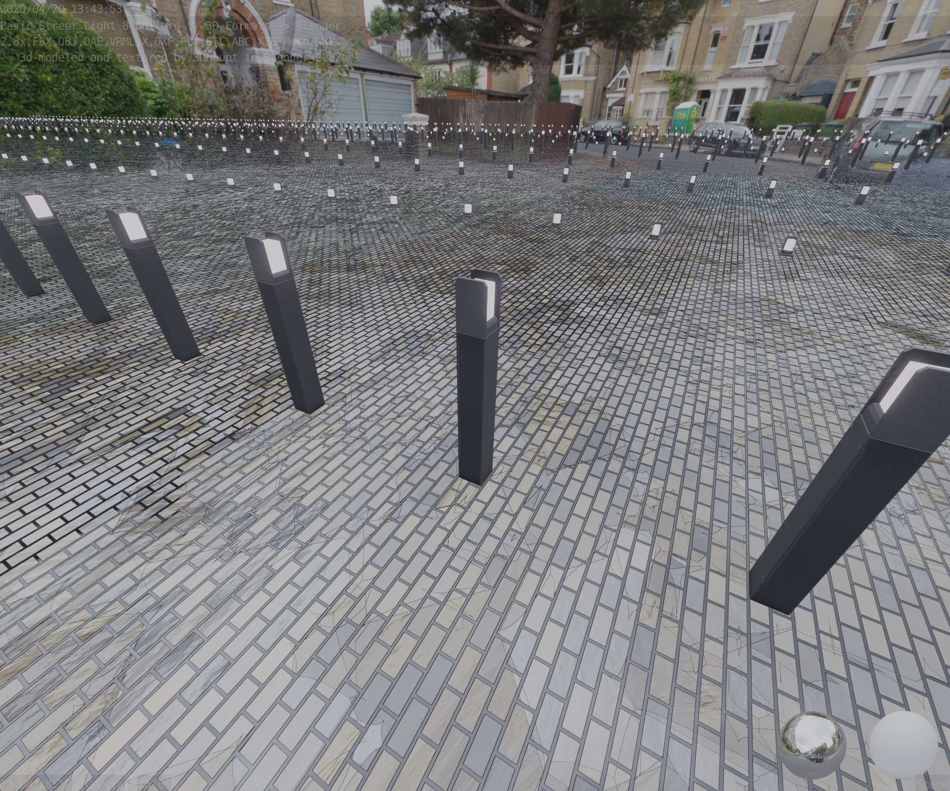 Street Light 8 Bollard 900mm Basic Version 4 Low-poly 3D model_55