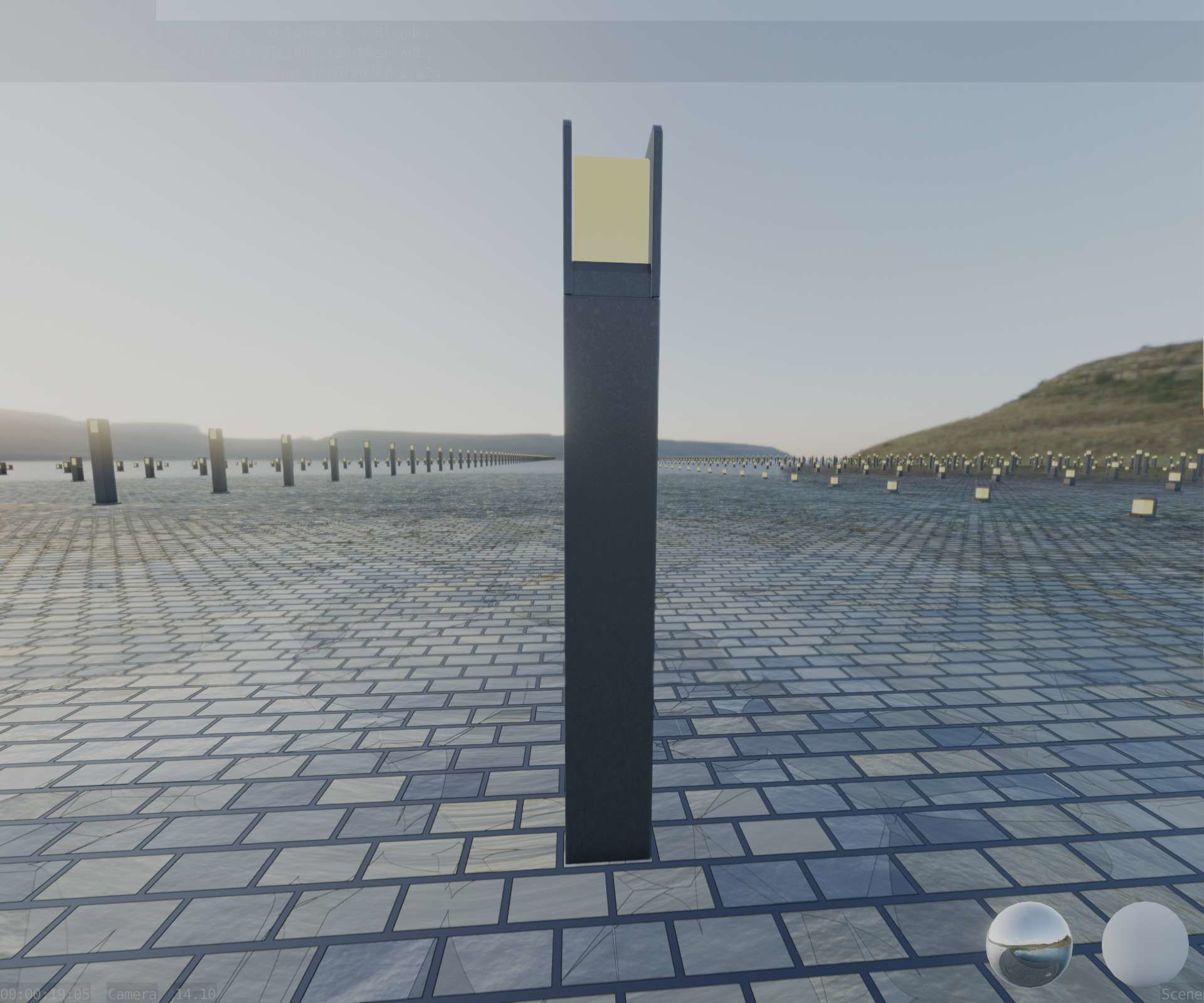 Street Light 8 Bollard 900mm Basic Version 4 Low-poly 3D model_65