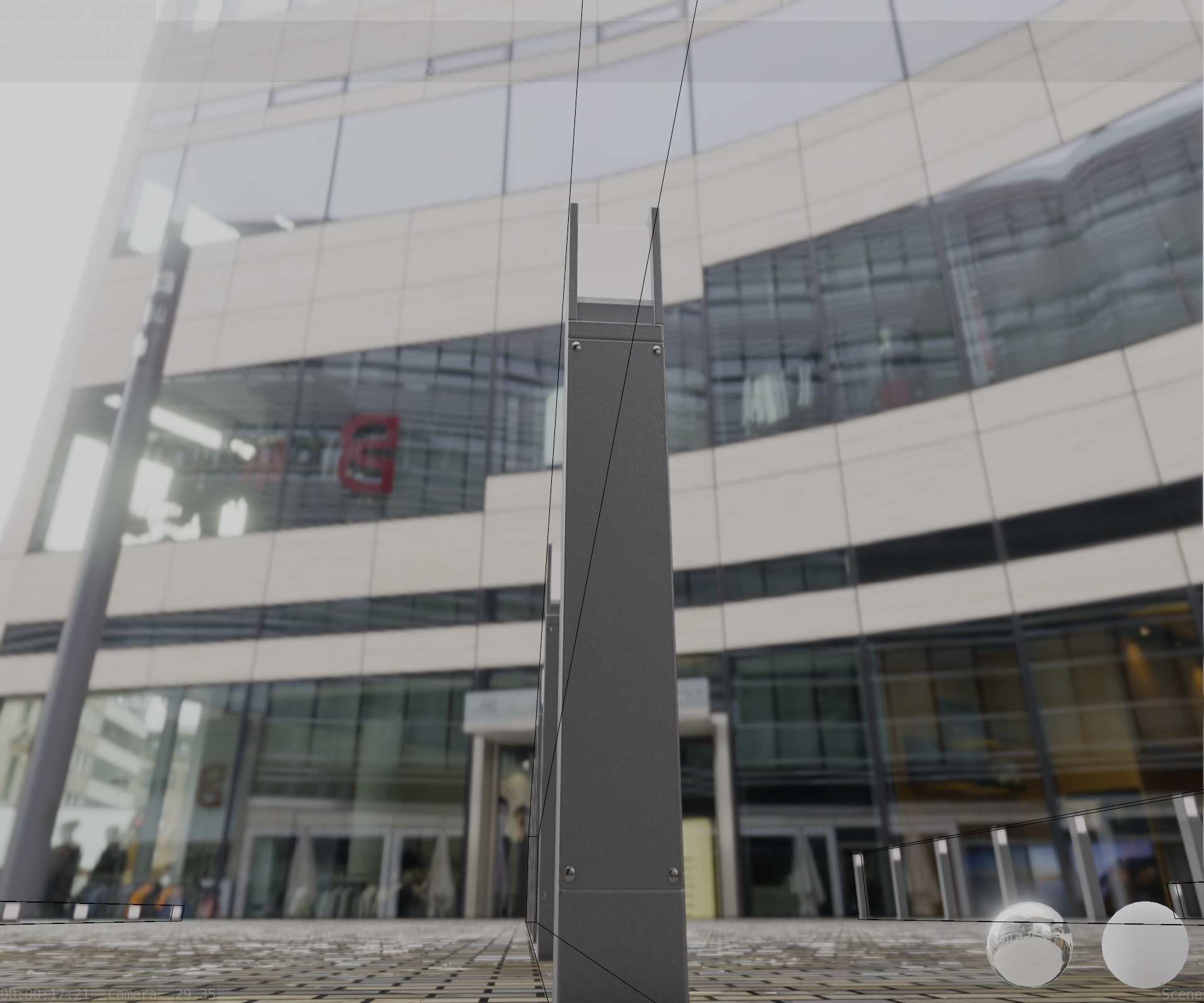 Street Light 8 Bollard 900mm Basic Version 4 Low-poly 3D model_15