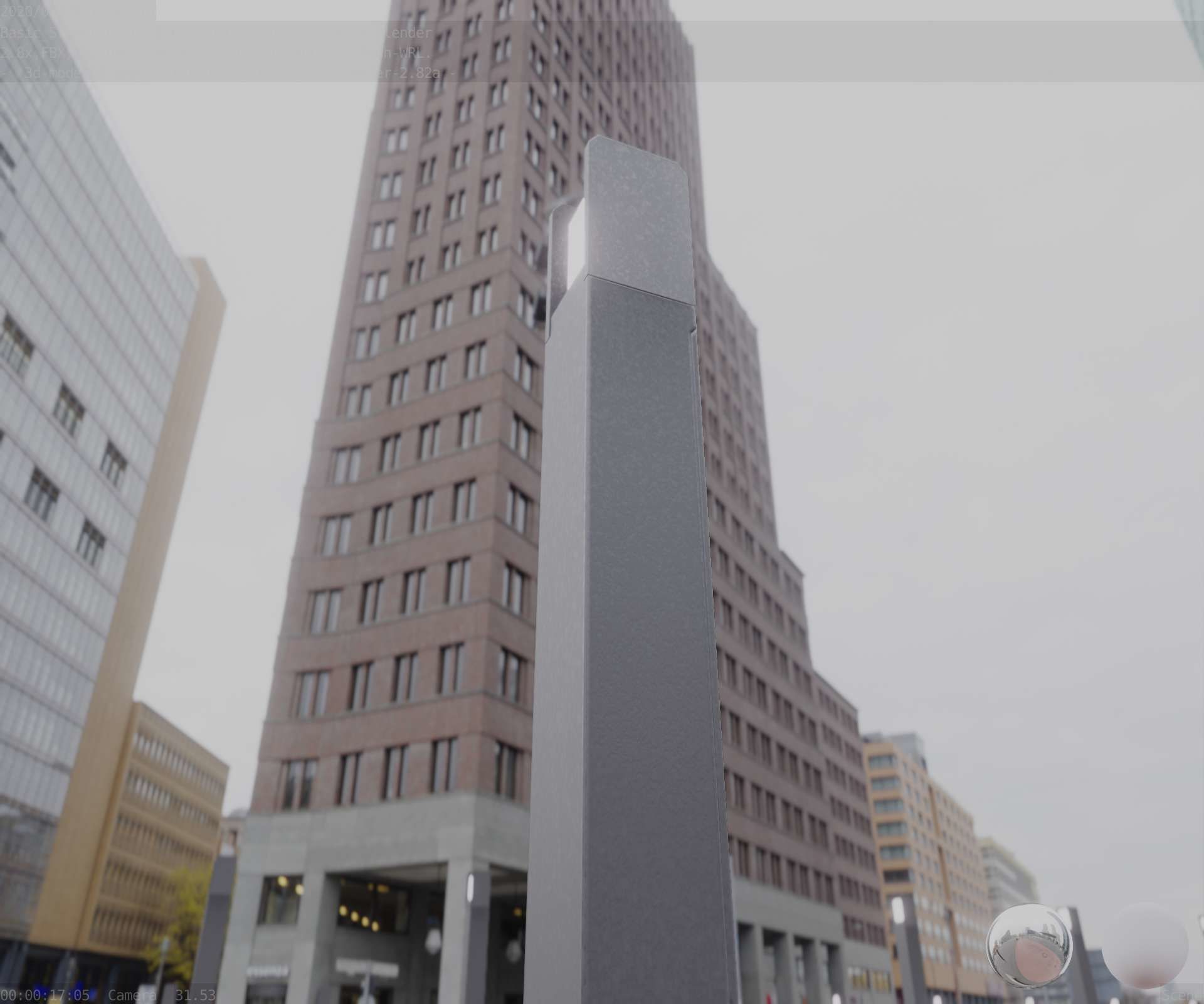 Street Light 8 Bollard 900mm Basic Version 4 Low-poly 3D model_33