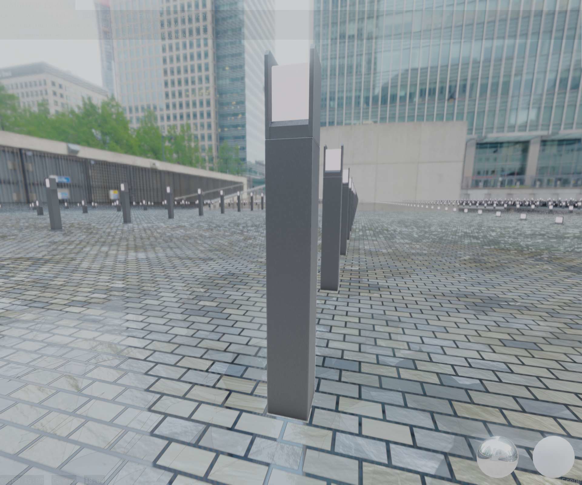 Street Light 8 Bollard 900mm Basic Version 4 Low-poly 3D model_68