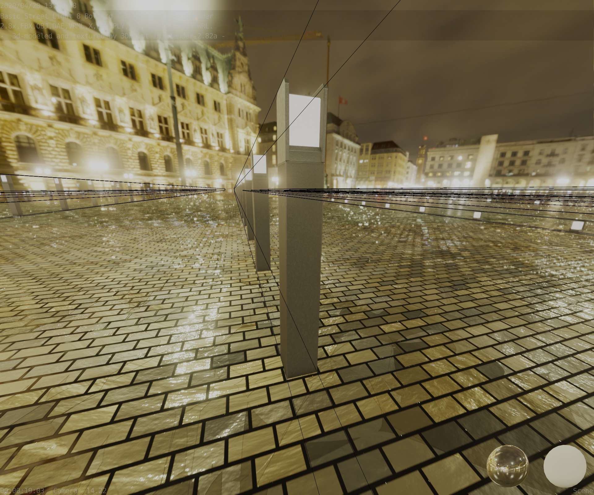 Street Light 8 Bollard 900mm Basic Version 4 Low-poly 3D model_63