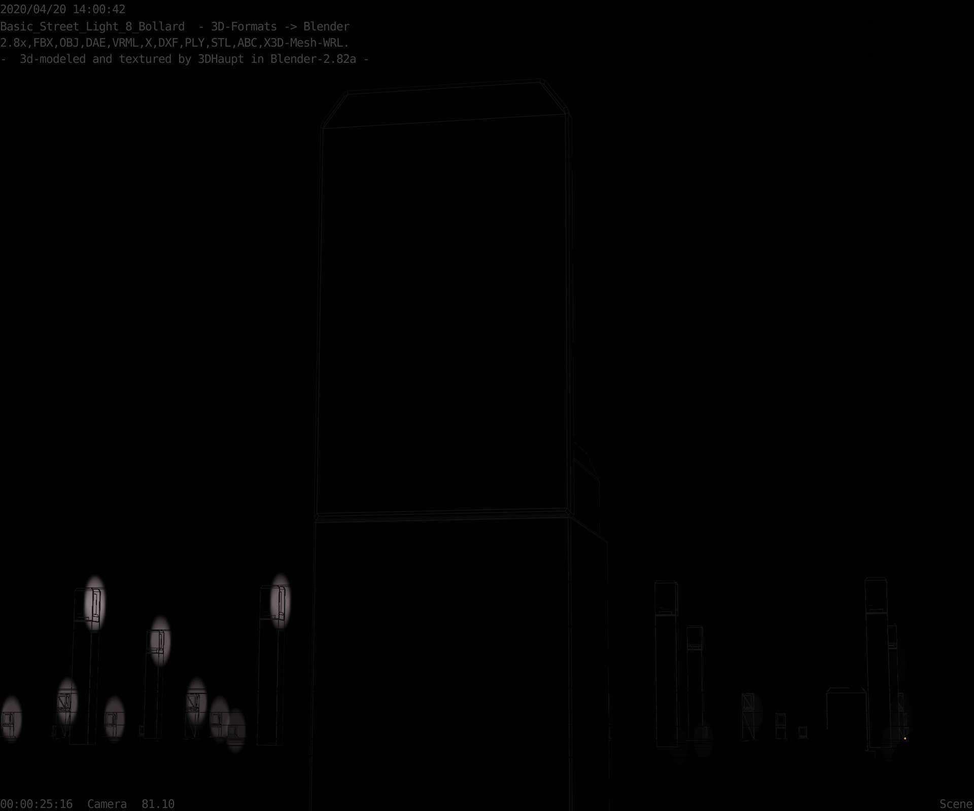 Street Light 8 Bollard 350 mm Basic Version 2 Low-poly 3D model_19